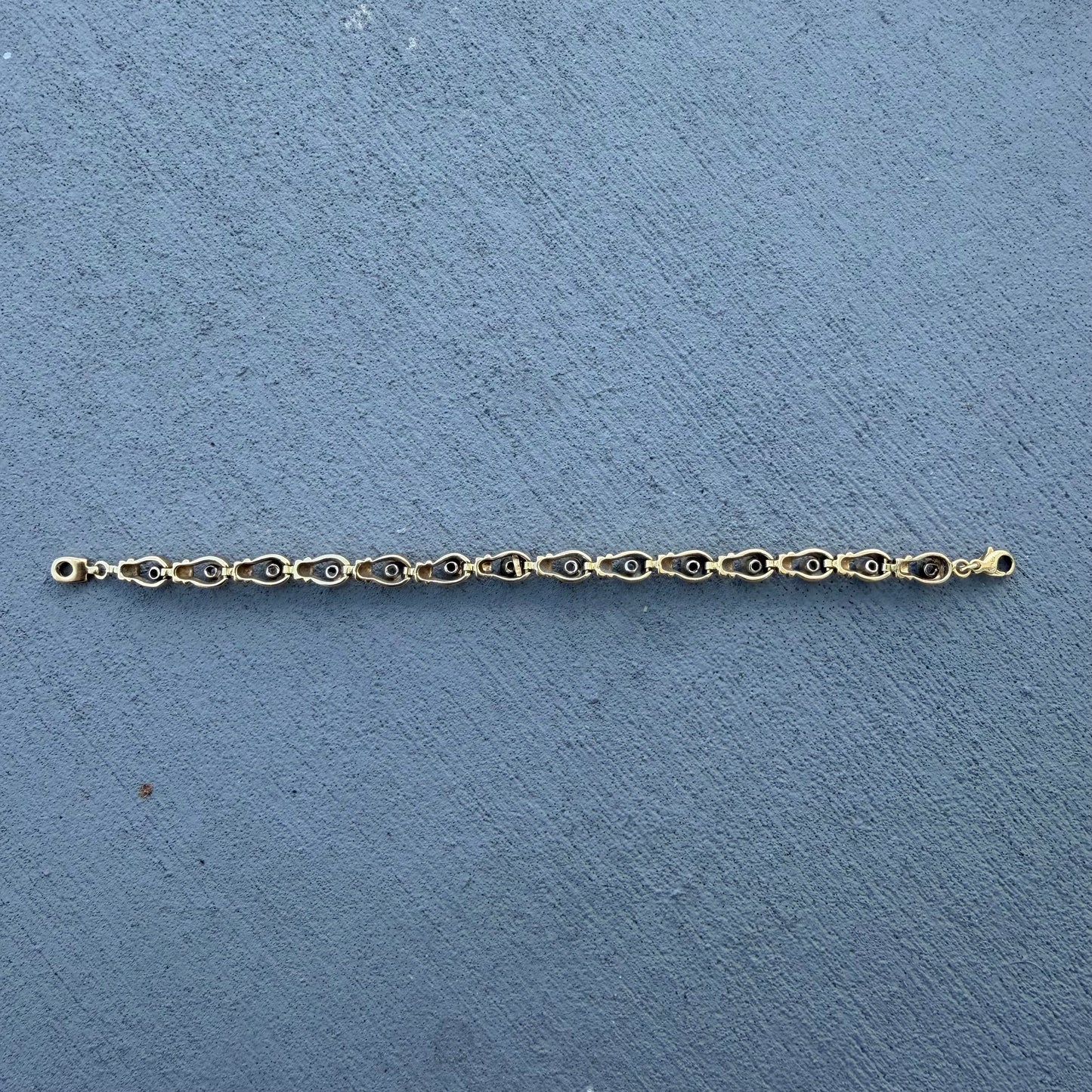 Vintage Solid 18k Yellow Gold 2.0ctw Natural VS Diamond Bracelet (7”)