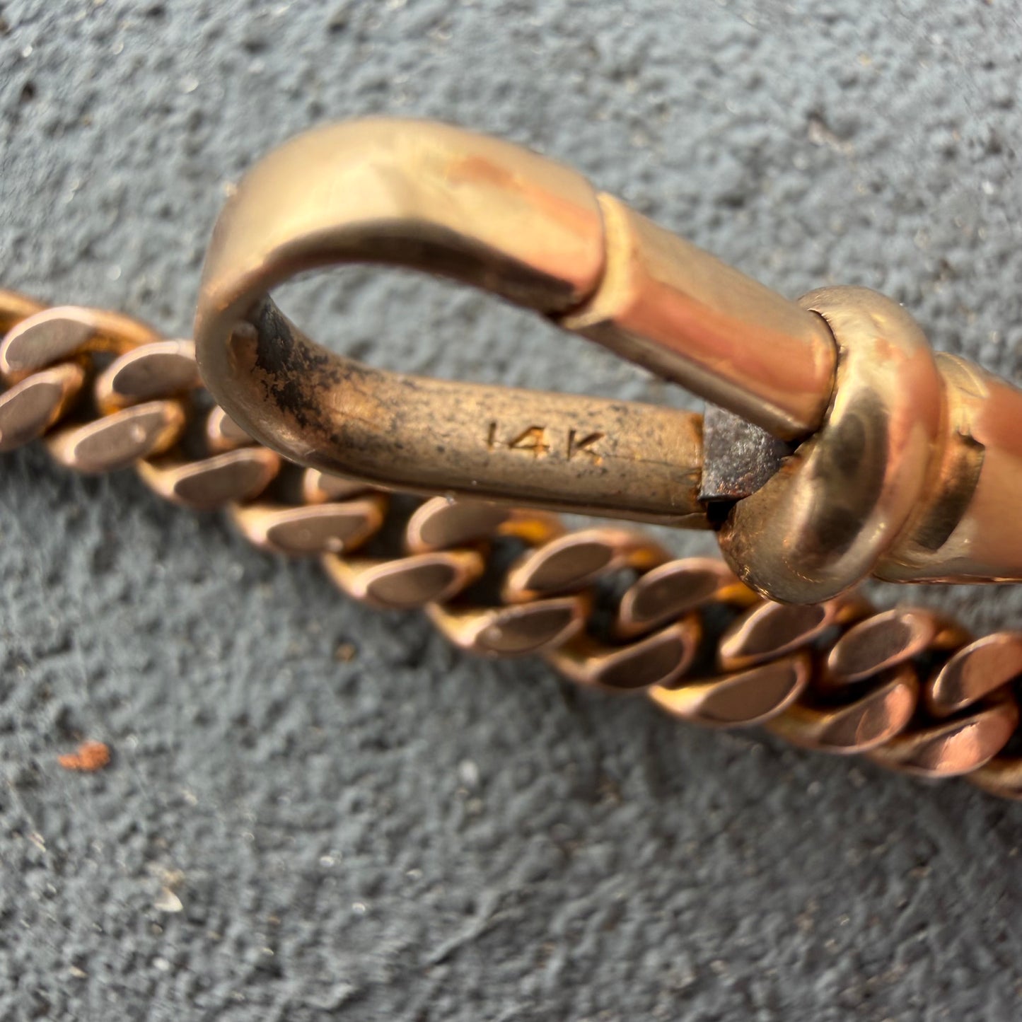 Antique Art Nouveau Solid 14k Gold Double Albert Curb Link Watch Chain Necklace (20.5”)