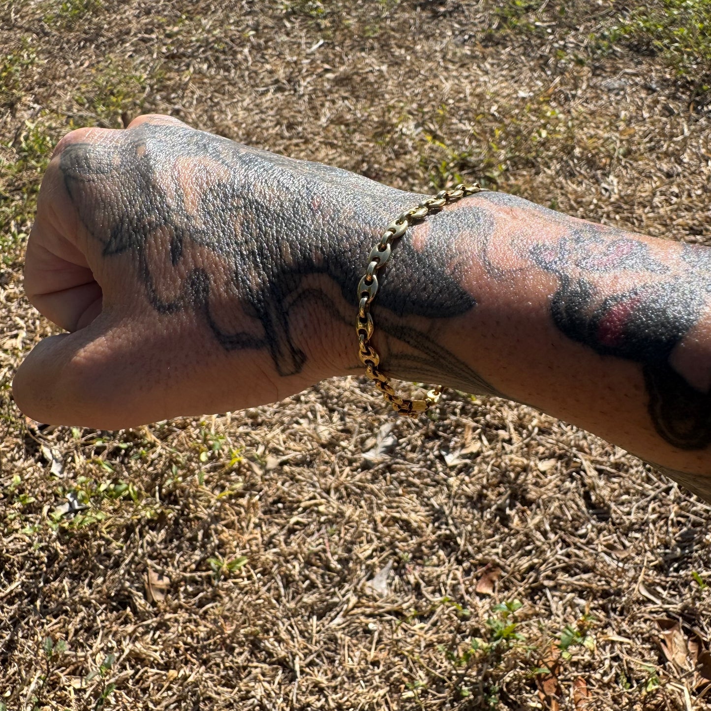 1970’s UnoAerre Solid 14k Yellow Gold Puffed Mariner Link Bracelet (7.5”)