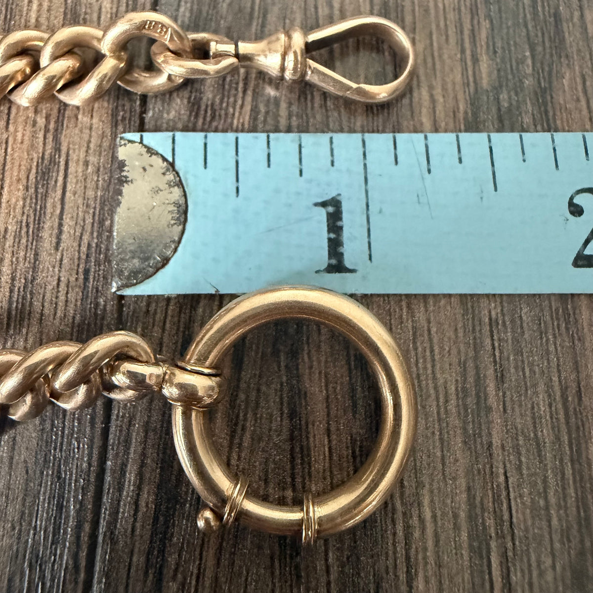 Antique Russian Hallmarked Solid 14k Gold Heavyweight Watch Chain (13.15”)