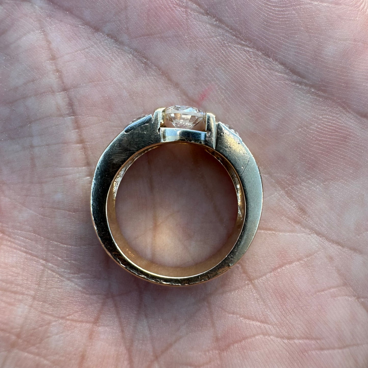 Vintage 1.25ctw Natural Diamond Solid 14k Yellow Gold Heavyweight Custom Ring (8)