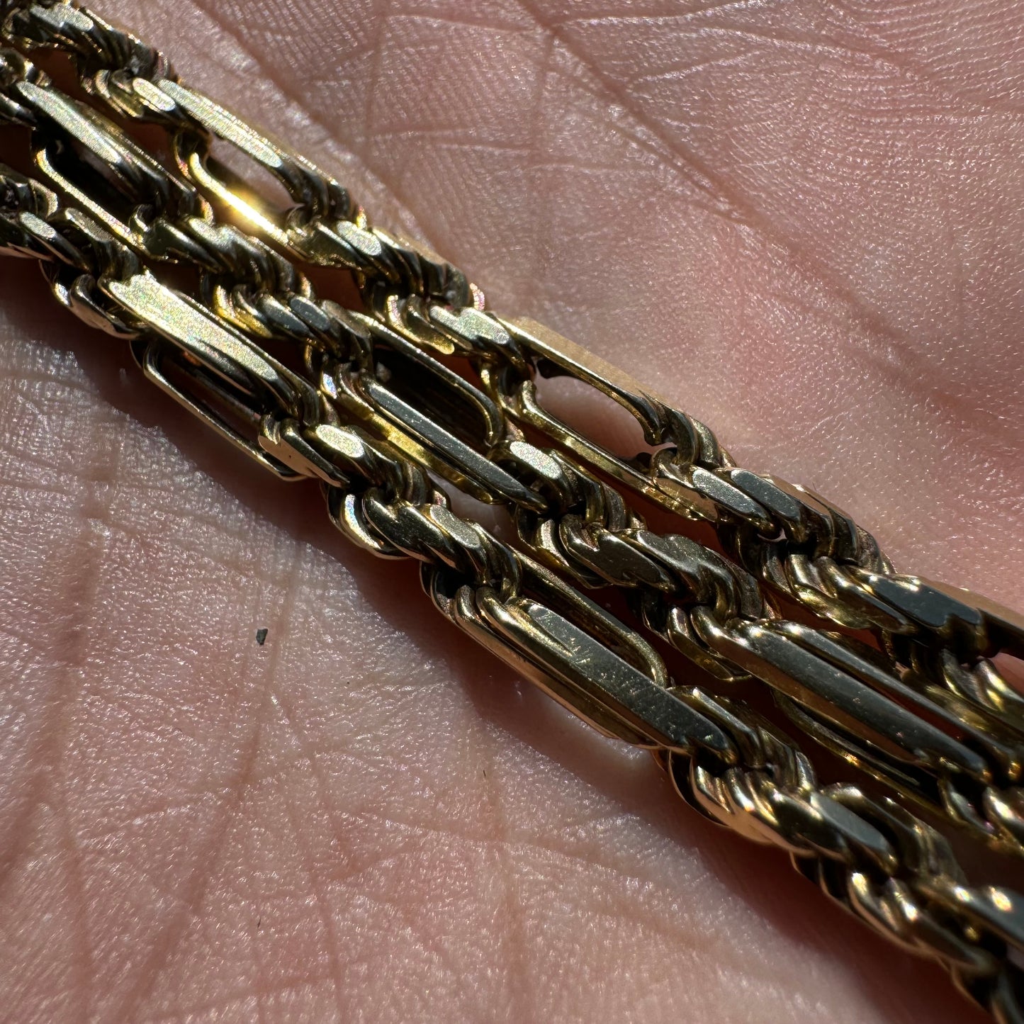 1992 Solid 14k Yellow Gold Diamondcut “Figarope” Necklace (20”)