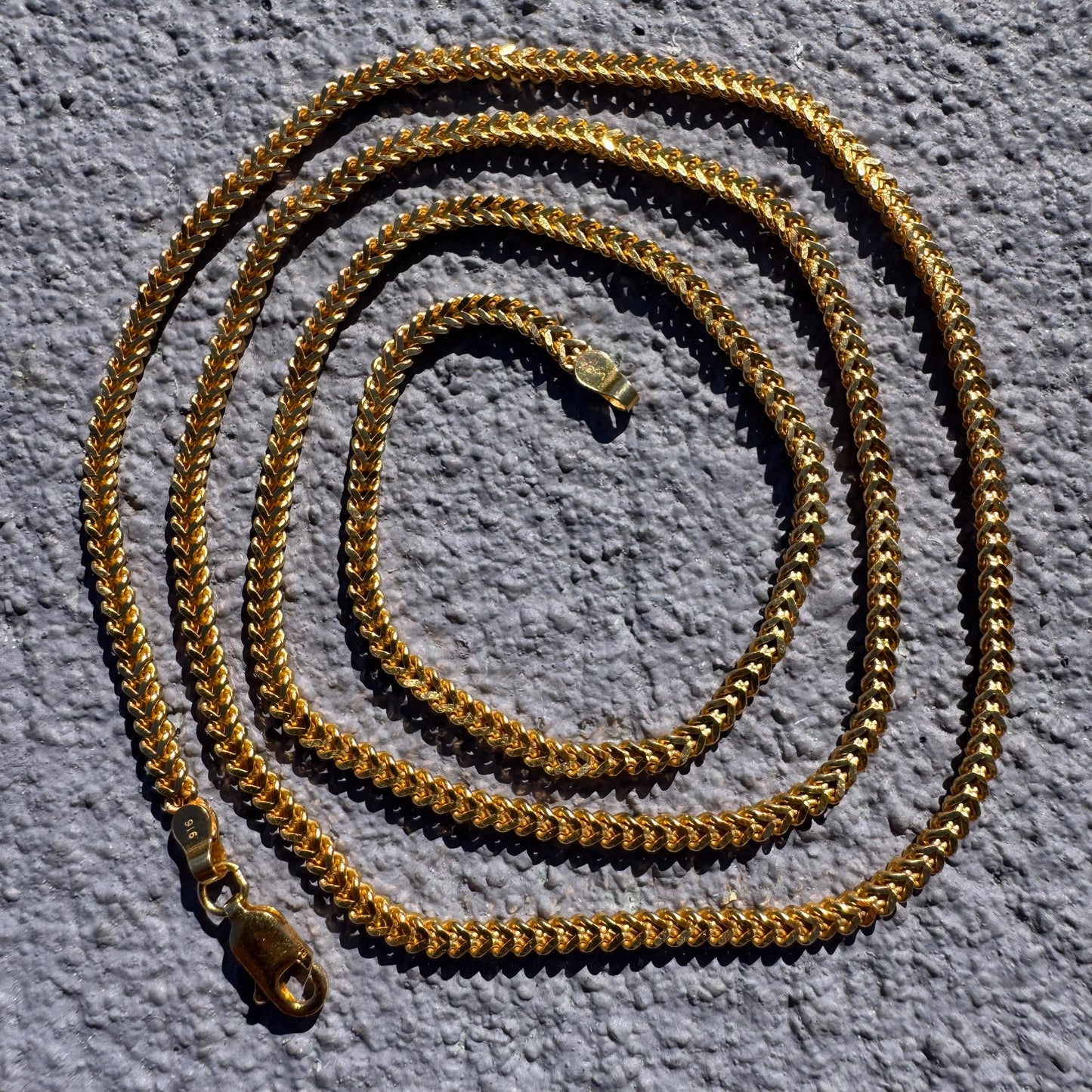 Solid 22k Yellow Gold Franco Link Necklace (24”)