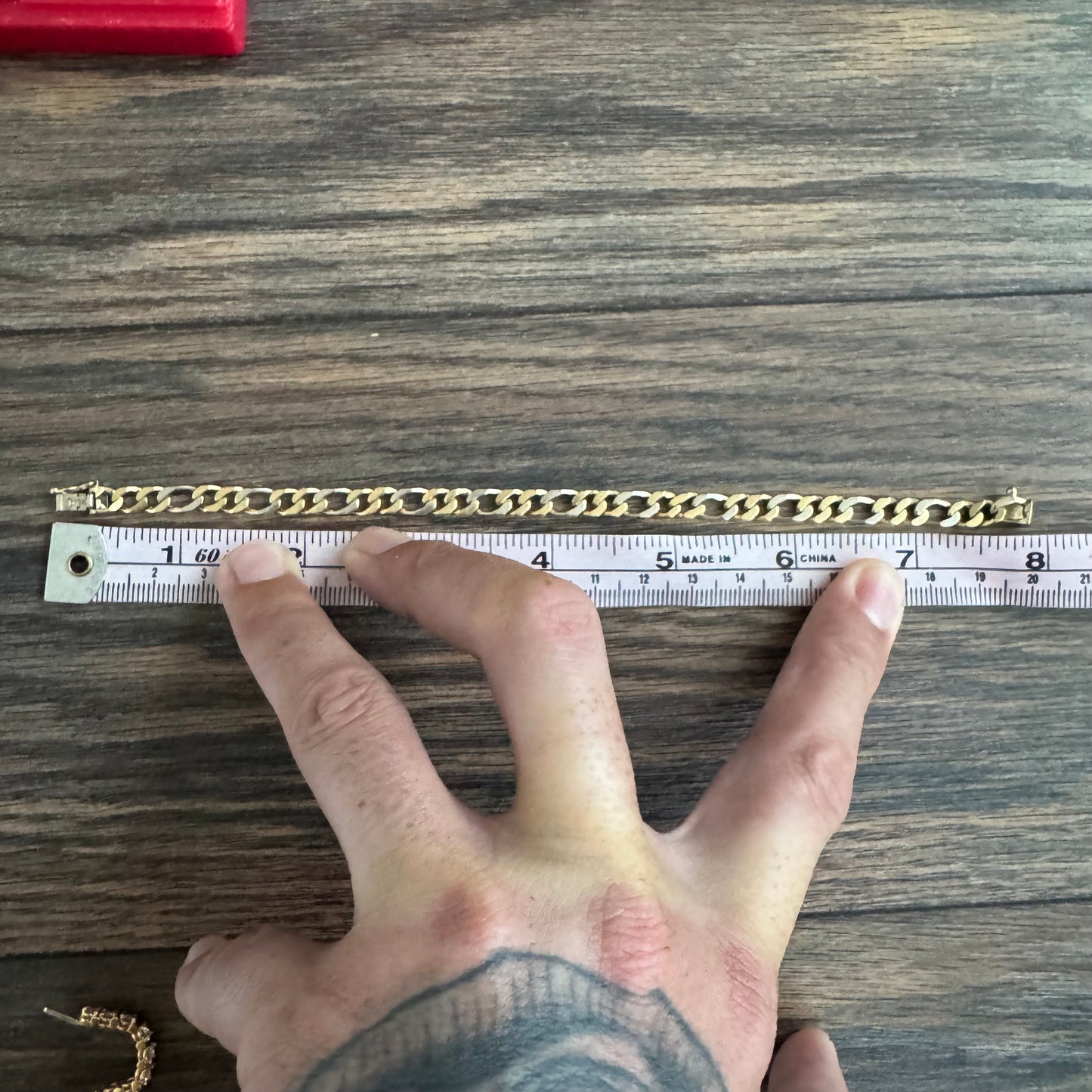 Vintage UnoAerre Solid 18k Two-Tone Yellow & White Gold Curb Link Bracelet (7.5”)