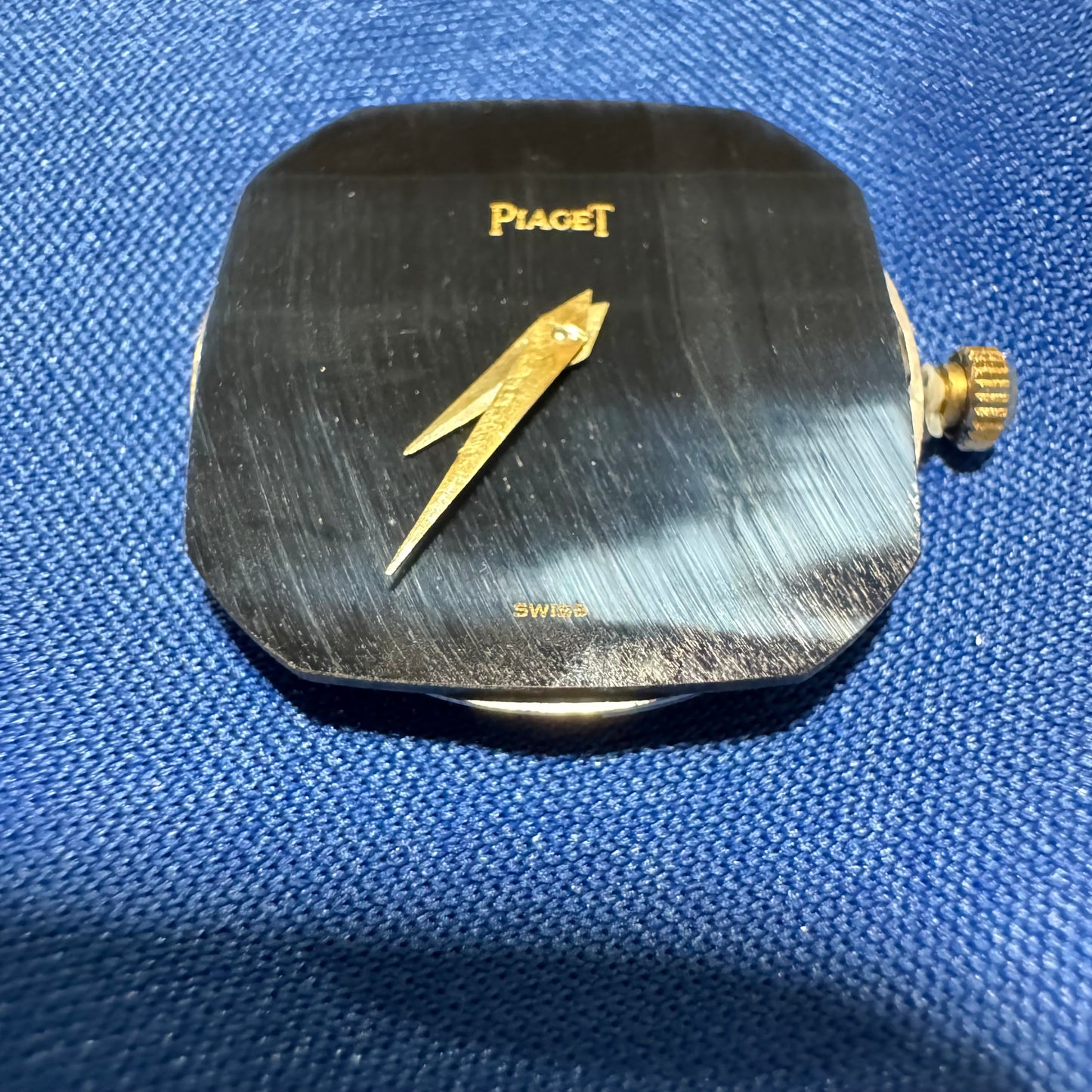 Late 1970’s/Early 1980’s Piaget Solid 18k Yellow Gold Factory Diamond Bezel Falcons Eye Stone Dial 9908 D11 Watch (7.5”)