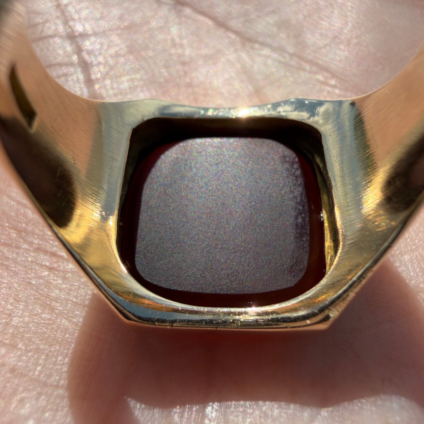1930’s Solid 14k Yellow Gold Hermes Carved Carnelian Intaglio Signet Ring (11)
