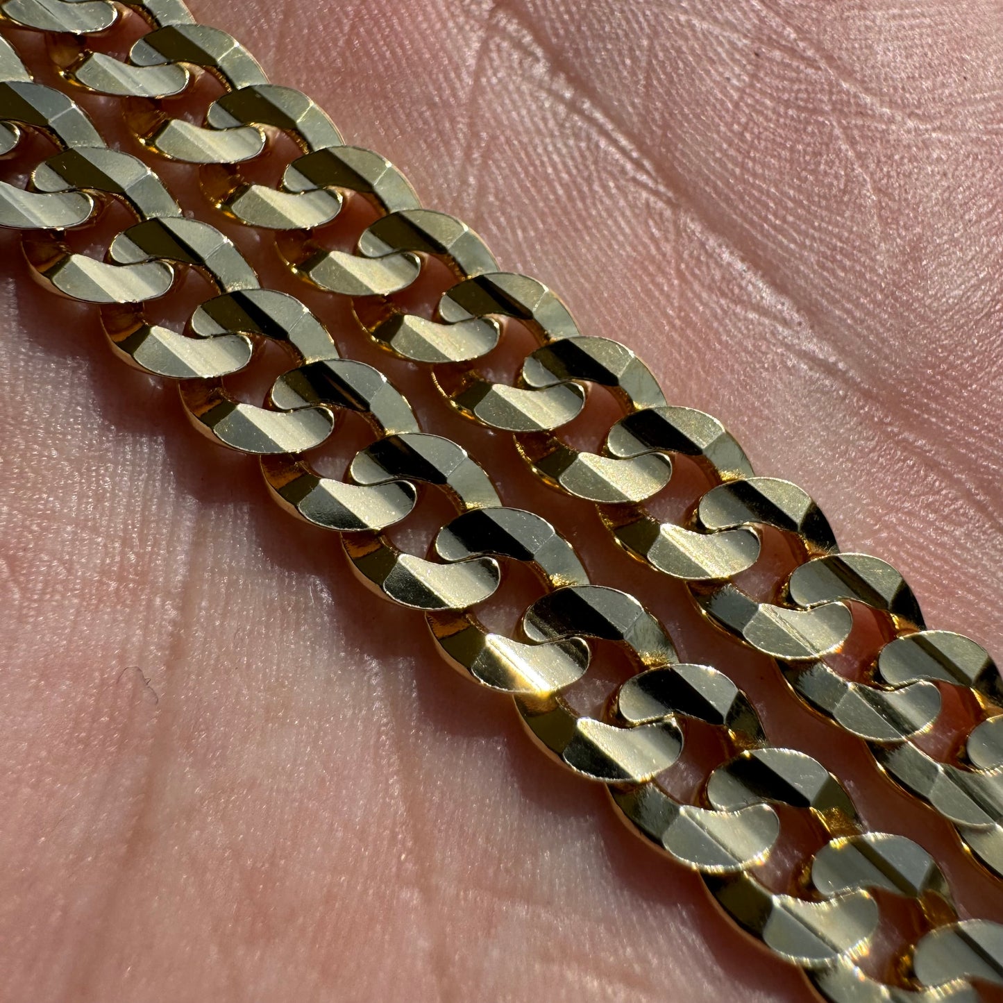 Brand New Solid 14k Yellow Gold Cuban Curb Link Necklace (20”)