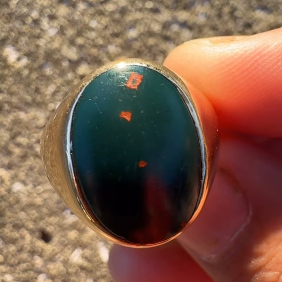 Bloodstone signet ring