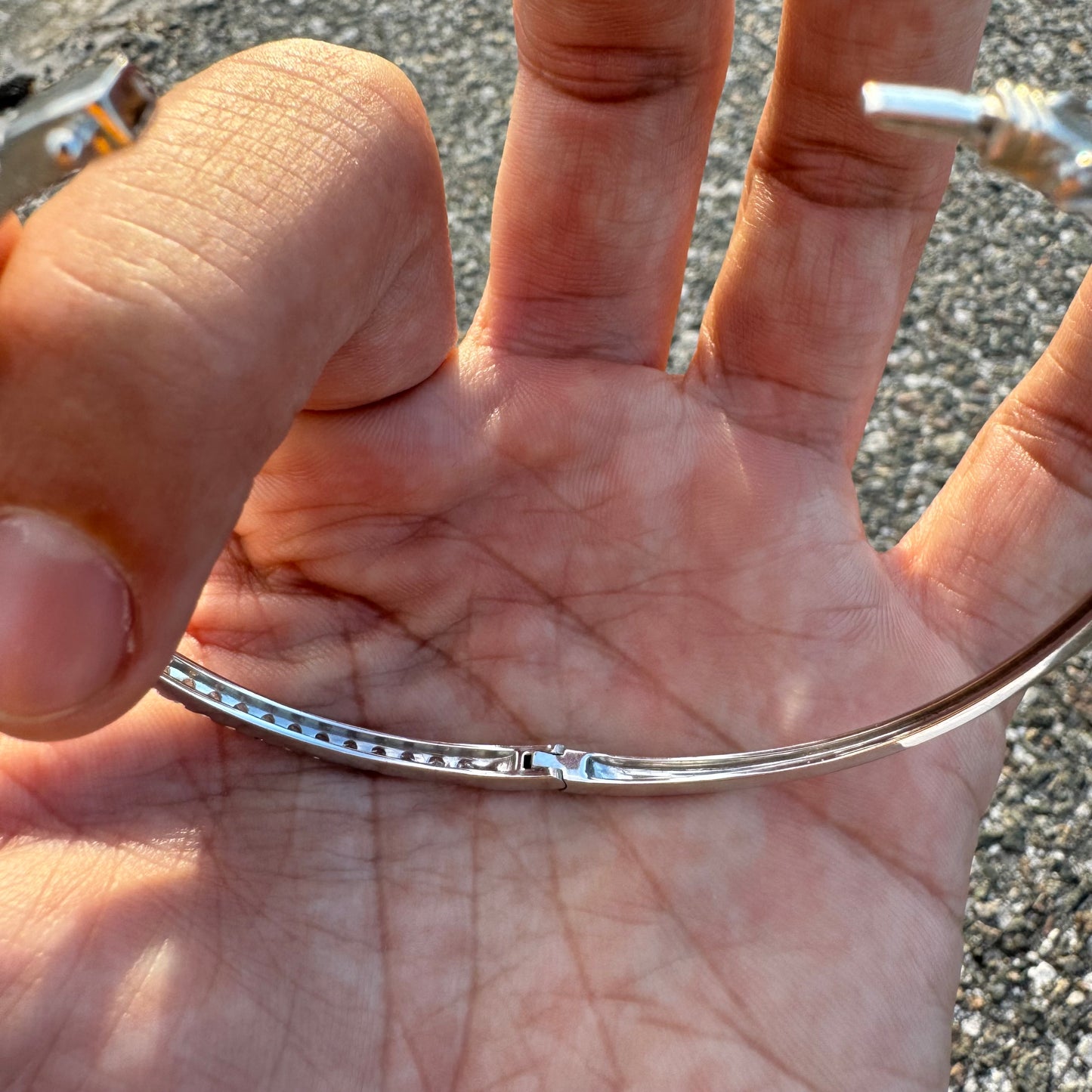 Brand New 14k White Gold 3.64CTW VS2 Natural Diamond Bangle (6.5”-7.5”)