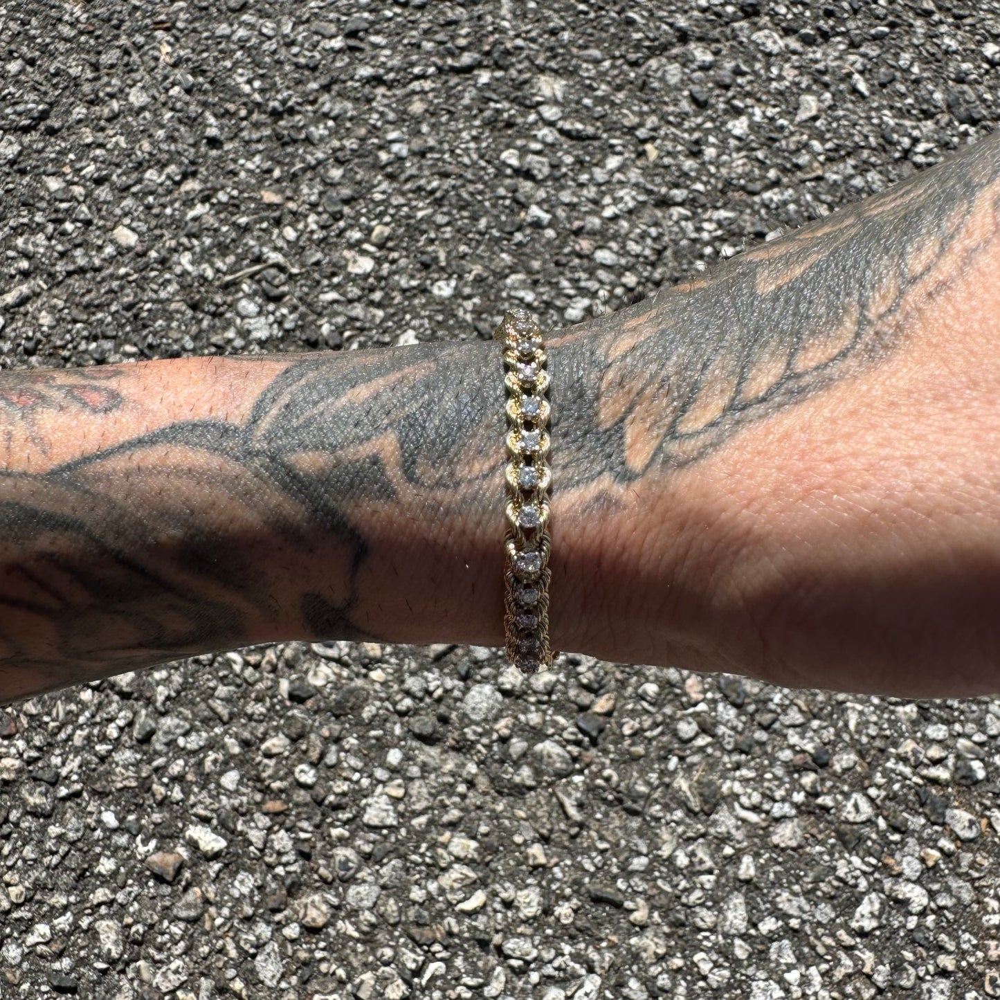 1970’s Solid 14k Yellow Gold 2.0ctw Natural Diamond Double Rope Bracelet (7.5”)