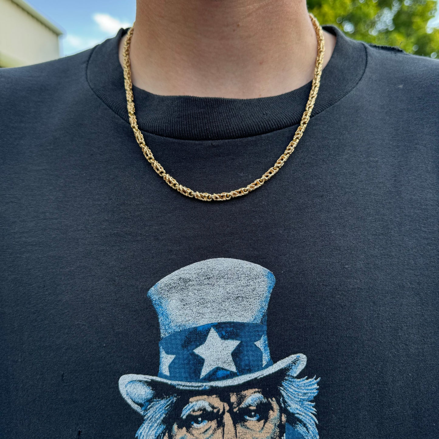 1970’s Solid 14k Yellow Gold Heavyweight Nugget Link Necklace (20.25”)