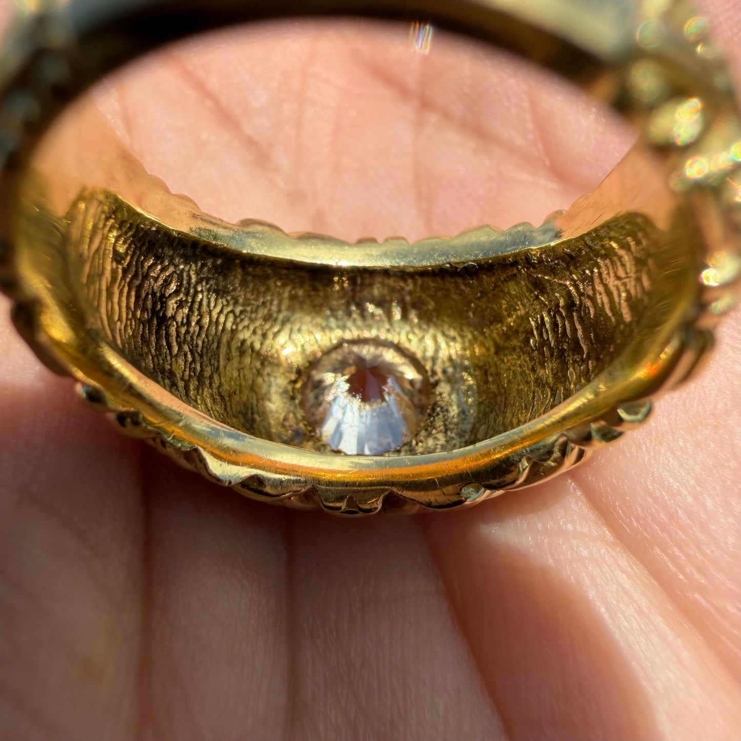 Vintage 2.0ct Natural VS1/I Old Euro Cut Diamond Solid 18k Yellow Gold Basket Weave Solitaire Ring(8)