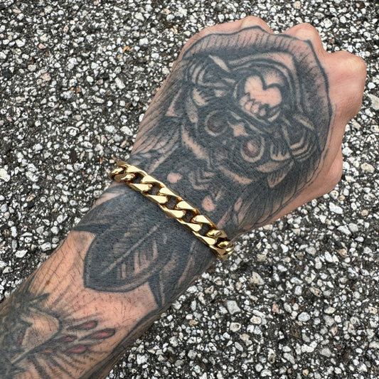 Vintage Solid 14k Yellow Gold Super Heavyweight Chunky Cuban Curb Link Bracelet (8.75”)
