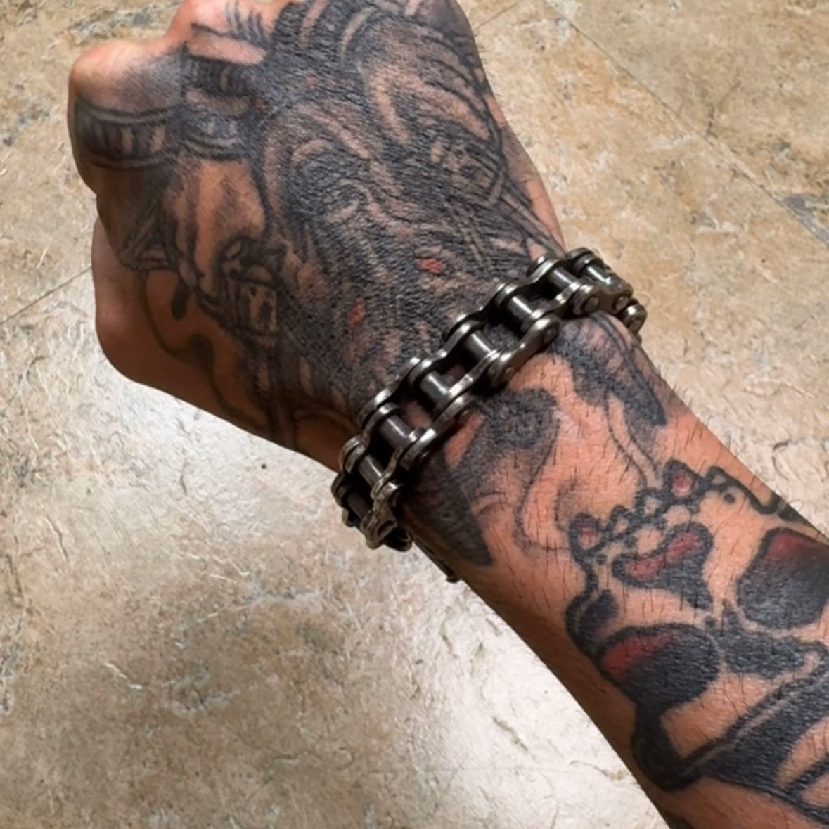 Sterling Silver Biker Chain Bracelet