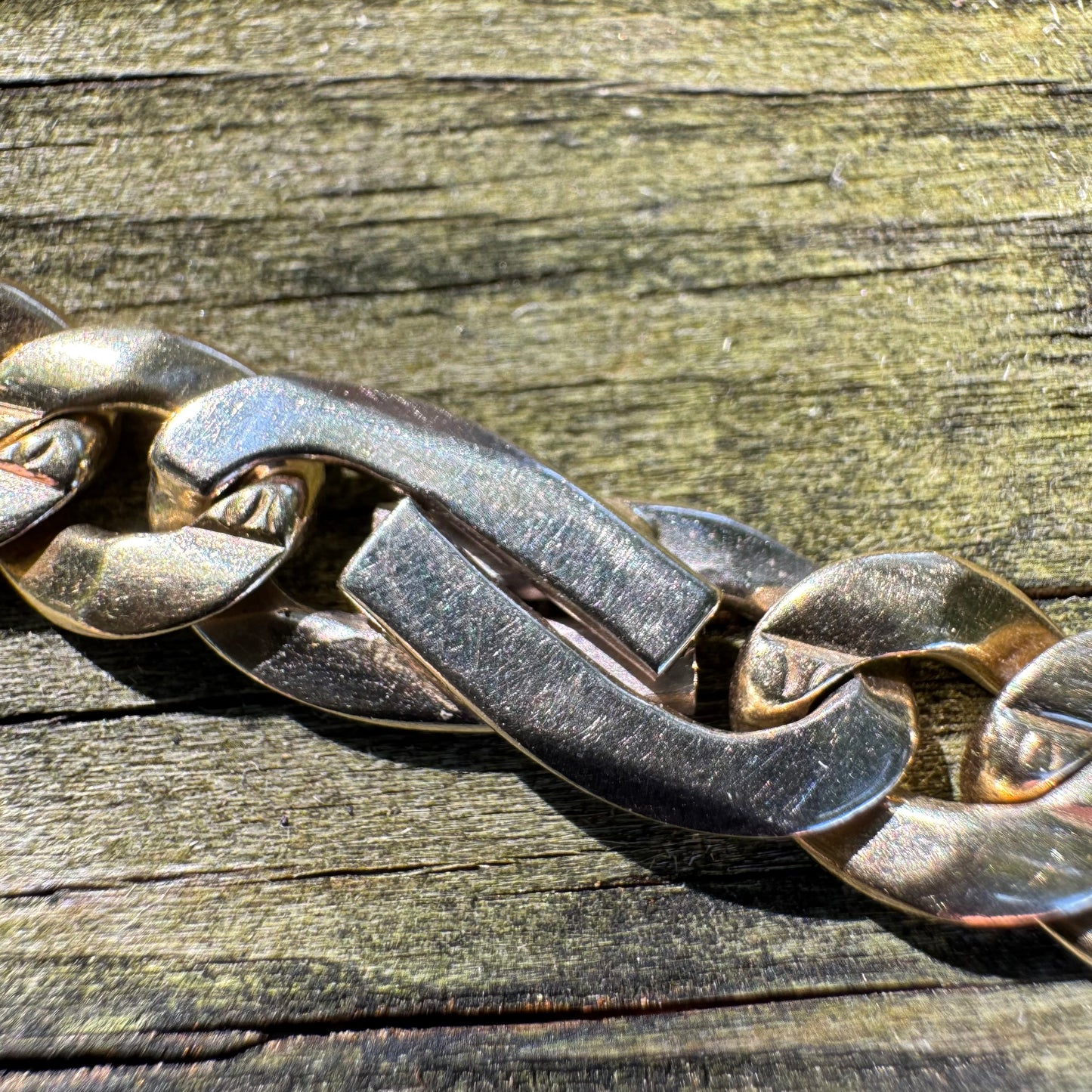 Vintage Solid 14k Yellow Italian Gold Heavyweight Tony Soprano Link Bracelet (8.5”)