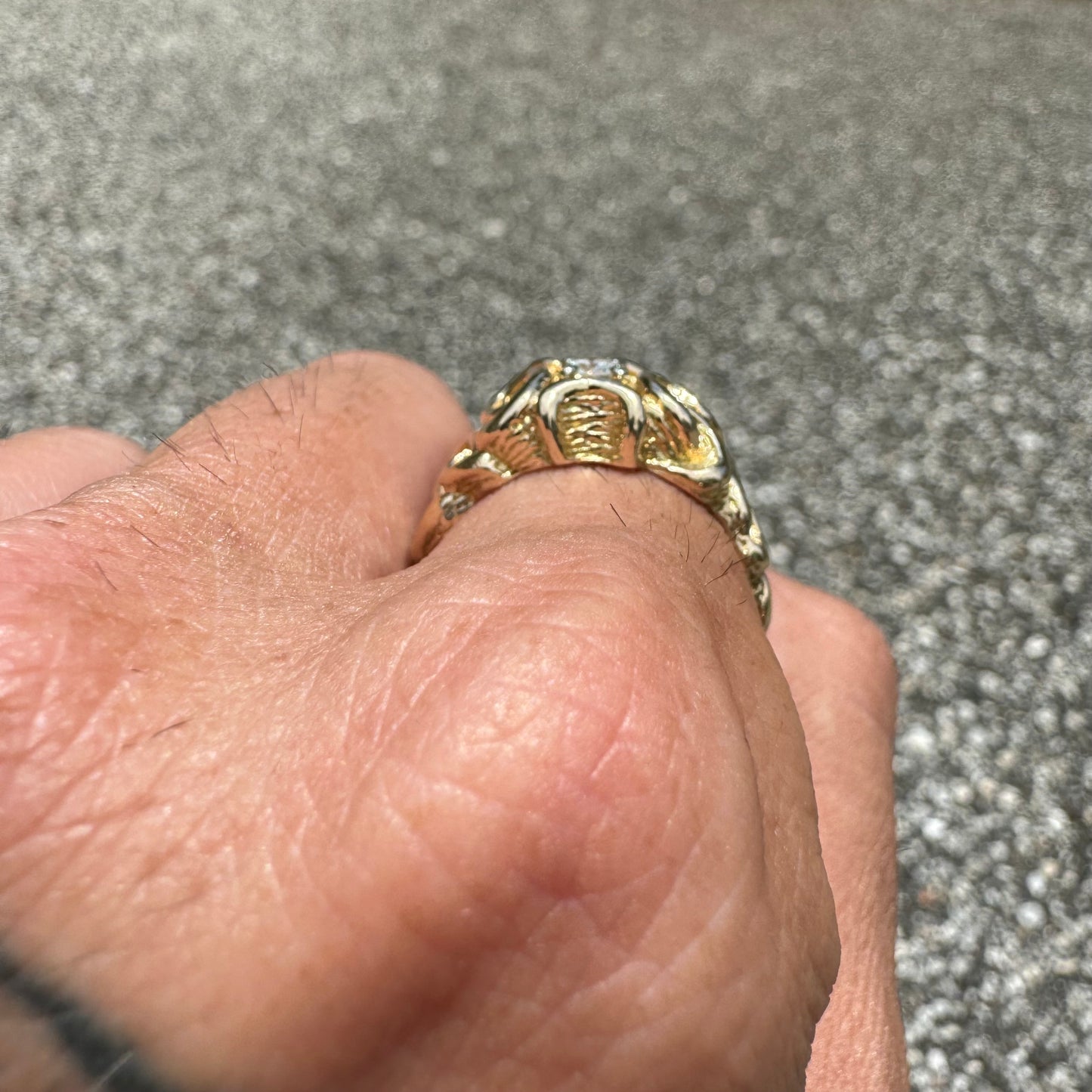 Mid-Century Solid 14k Yellow Gold .25ct Natural VS Diamond Interwoven Ring (10)