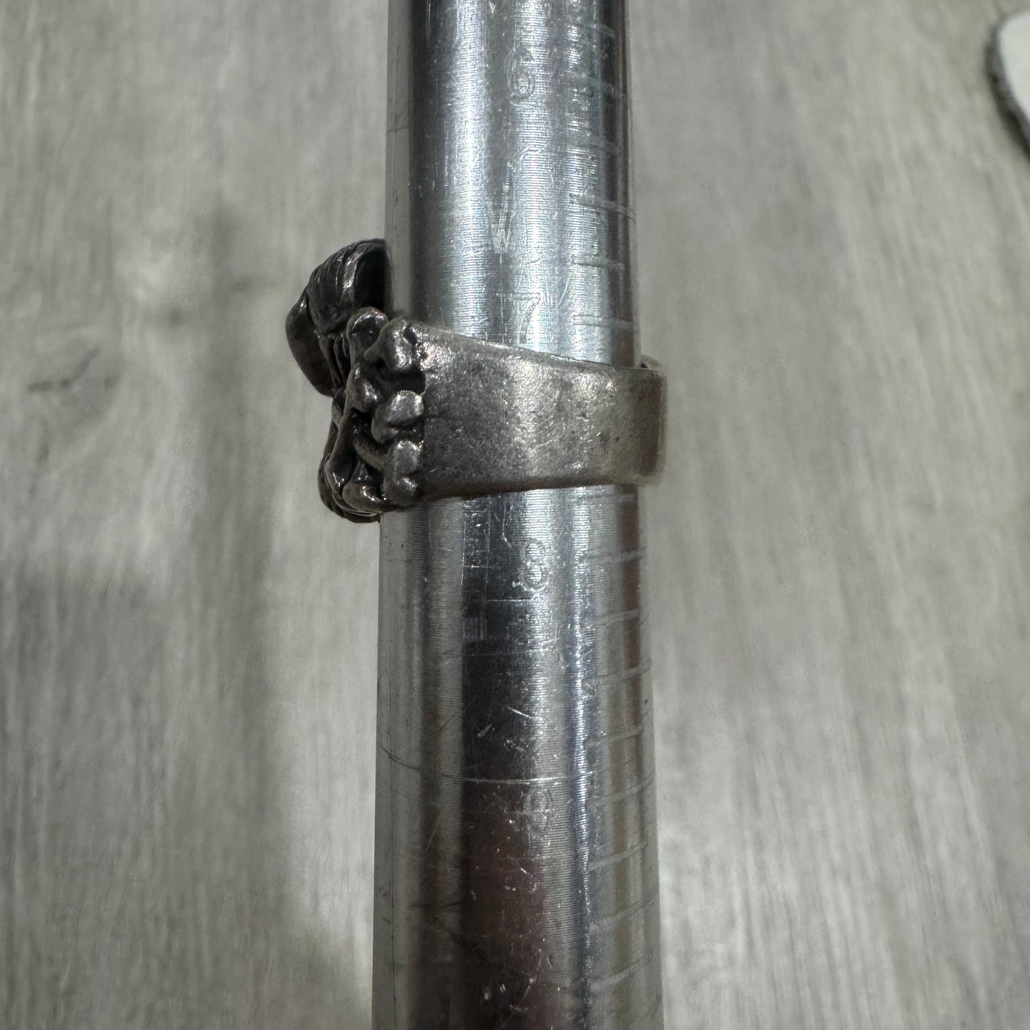 Heavyweight Sterling/.925 See,Speak,Hear No Evil Skull Ring (7.5)