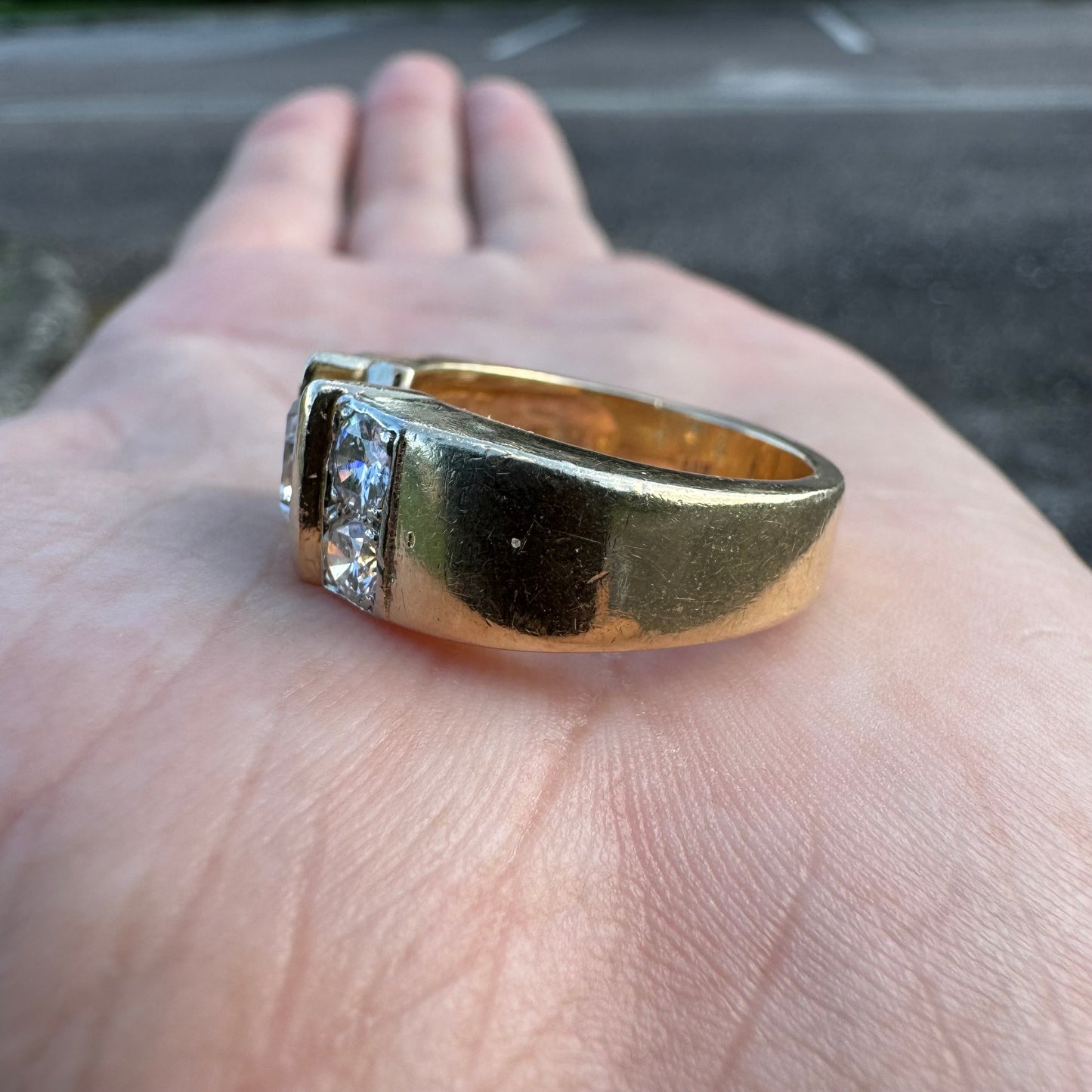 Vintage 1.25ctw Natural Diamond Solid 14k Yellow Gold Heavyweight Custom Ring (8)