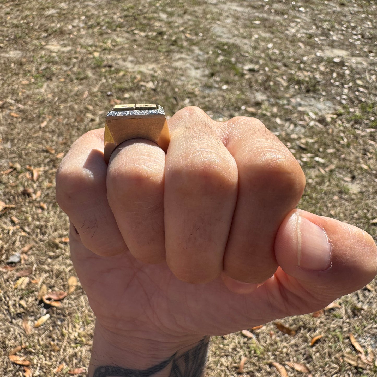 1970’s Custom Handcrafted Solid 14k Yellow Gold .50ctw Natural Diamond Spinning Dice Ring (8.25)