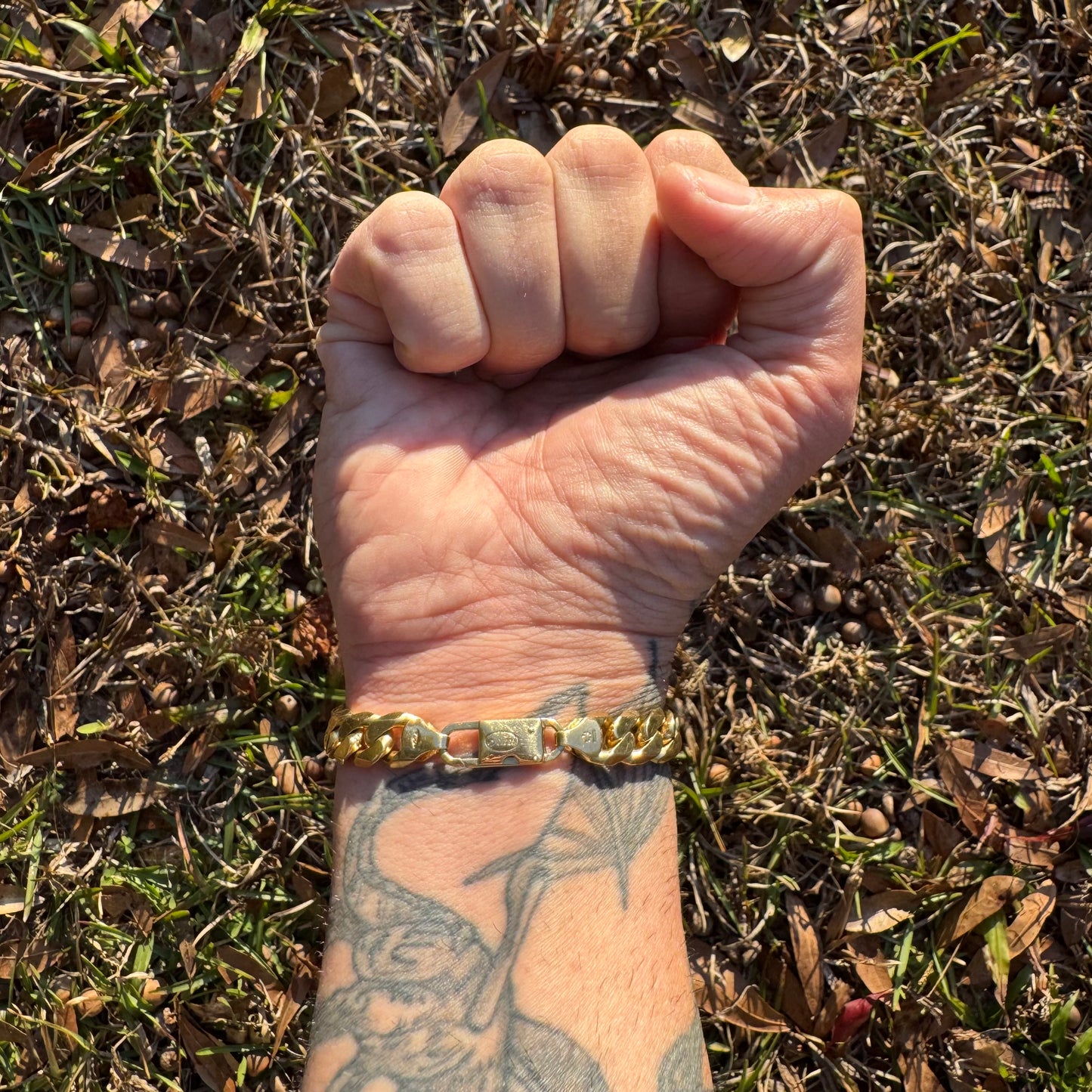Vintage Solid 18K Italian Yellow Gold Heavyweight Cuban Link Bracelet By Fratelli Chini (8.75”)