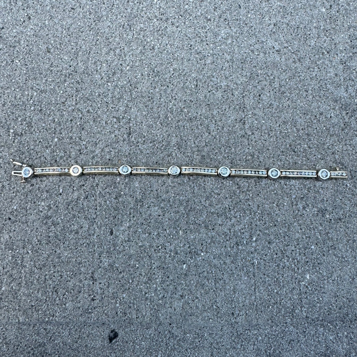 Custom 14k Two-Tone 3.5CTW Natural Diamond Bracelet (6.5”)