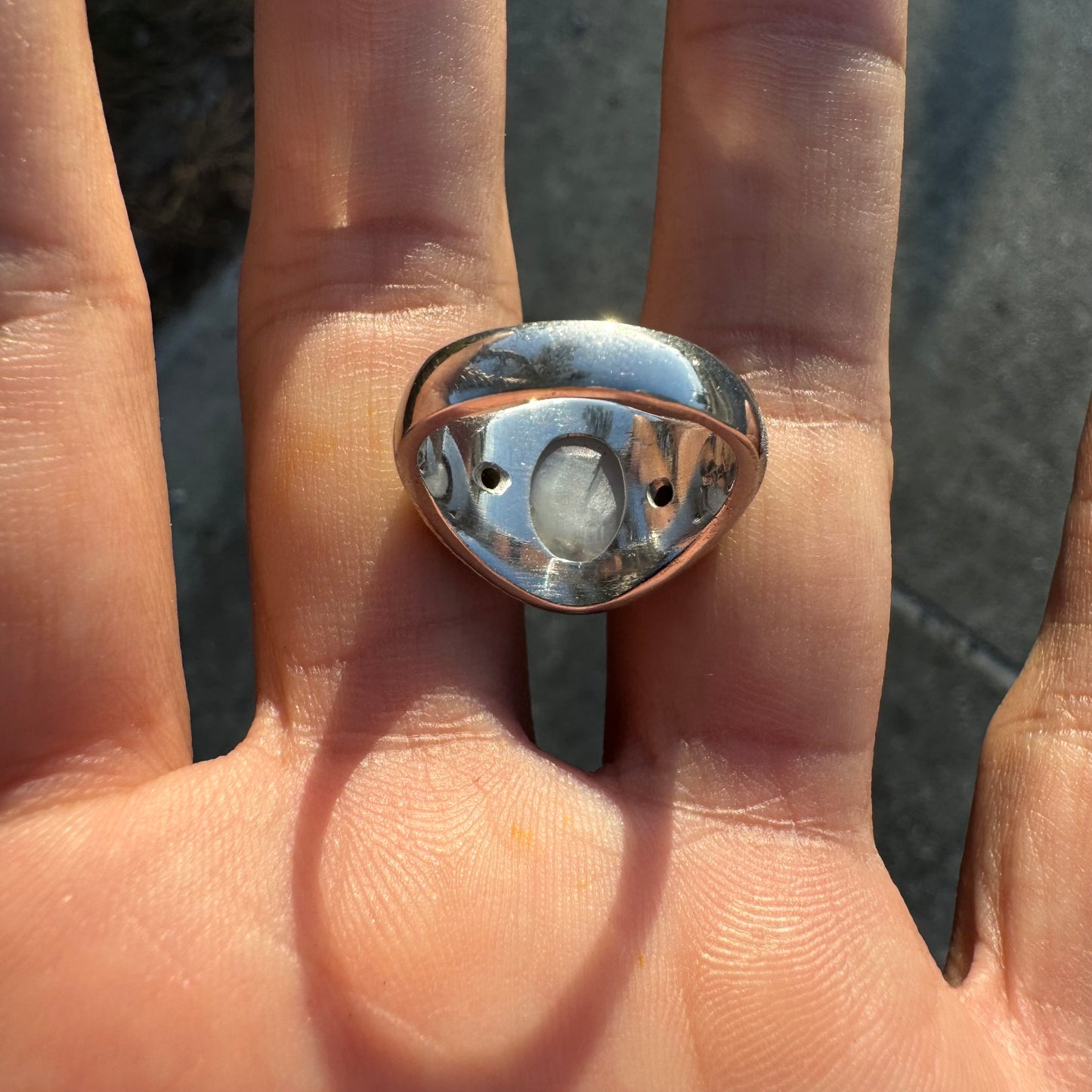 Art Deco Solid 18k White Gold 3.0Ct White Star Sapphire Natural Old Euro Cut Diamond Trilogy Ring (6.5)