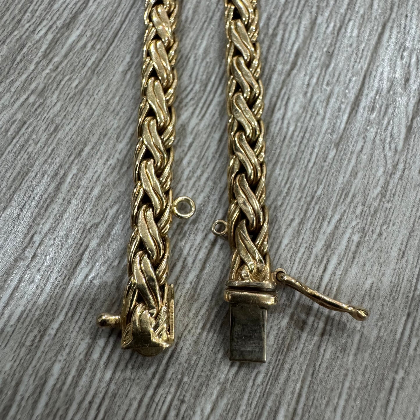 Vintage Tiffany & Co. 14k Yellow Gold Tapered Weaved Byzantine Link Necklace (16.25”)