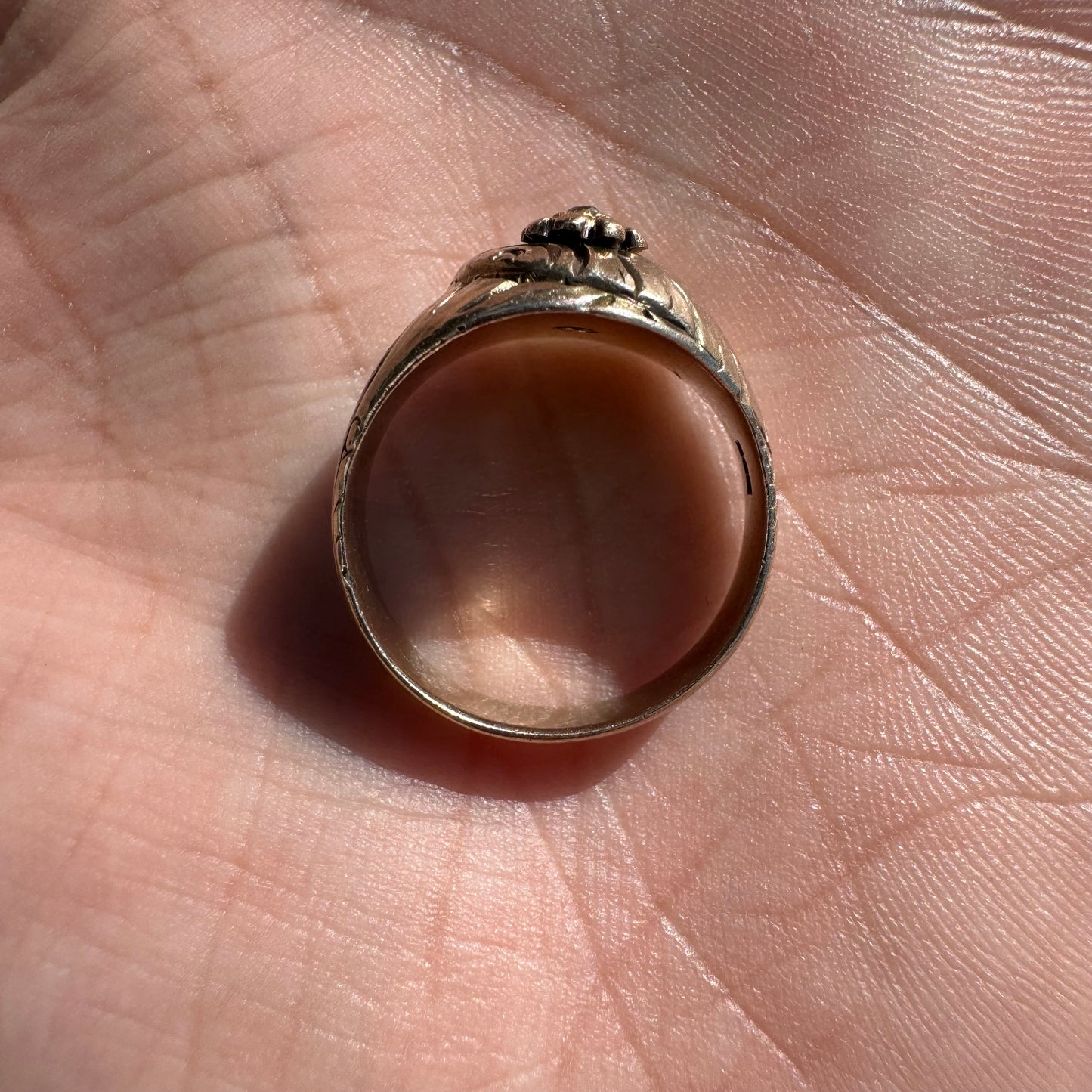 Victorian 14k Gold Snake Ring With Natural Old Cut Diamond (7.25)