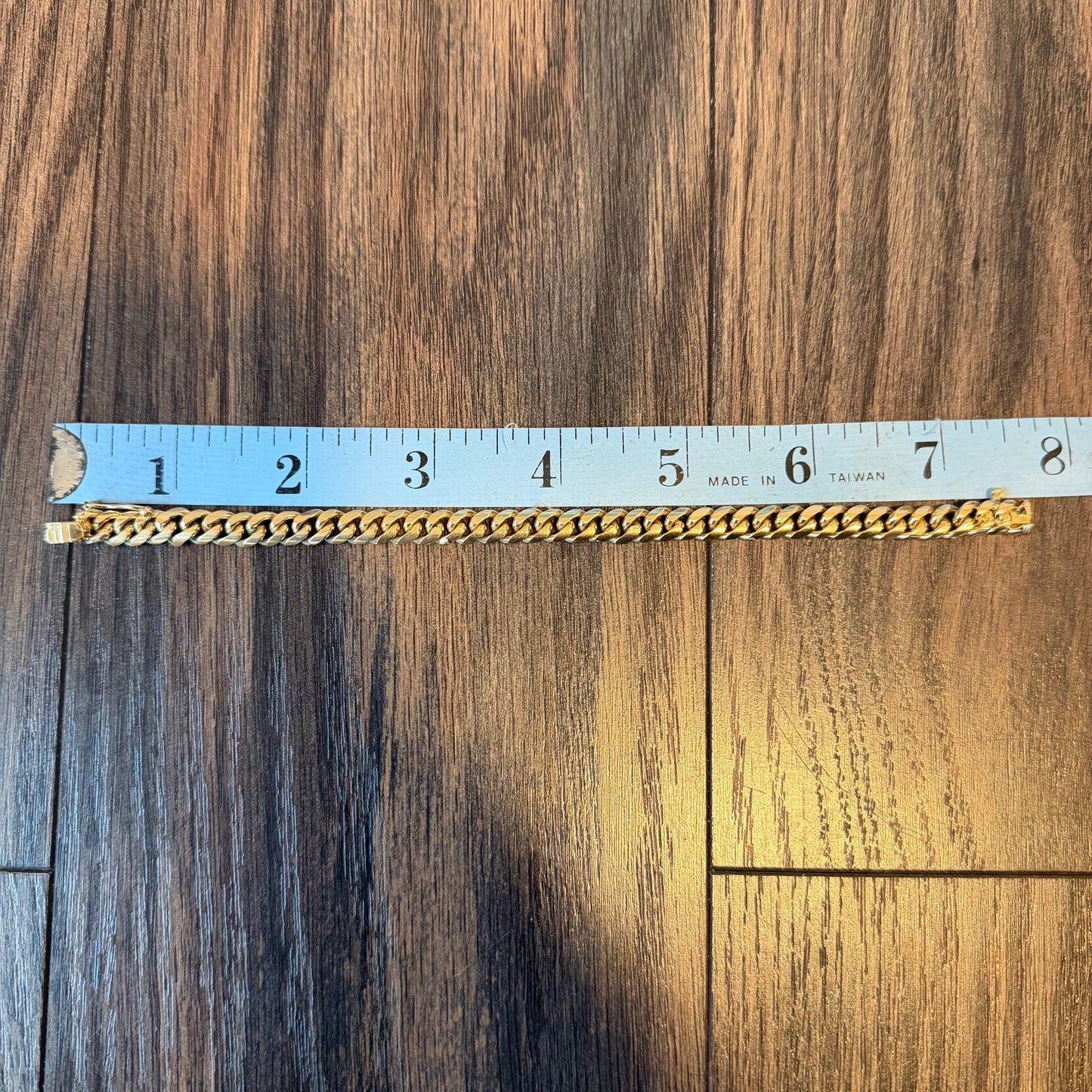 Mid-Century Solid 18k Yellow Gold Handmade Miami Cuban Link Bracelet (7.25”)