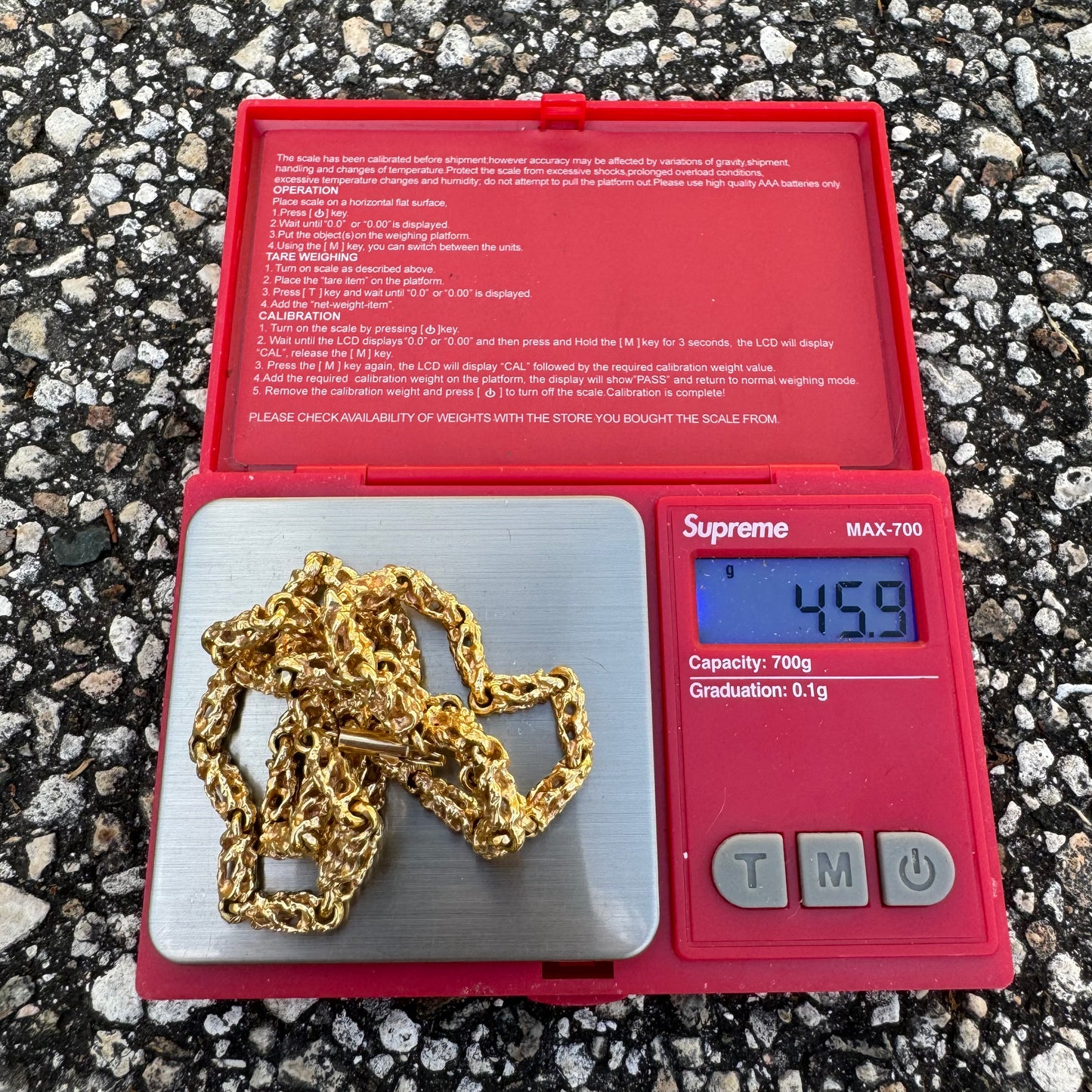 1970’s Solid 14k Yellow Gold Heavyweight Nugget Link Necklace (20.25”)