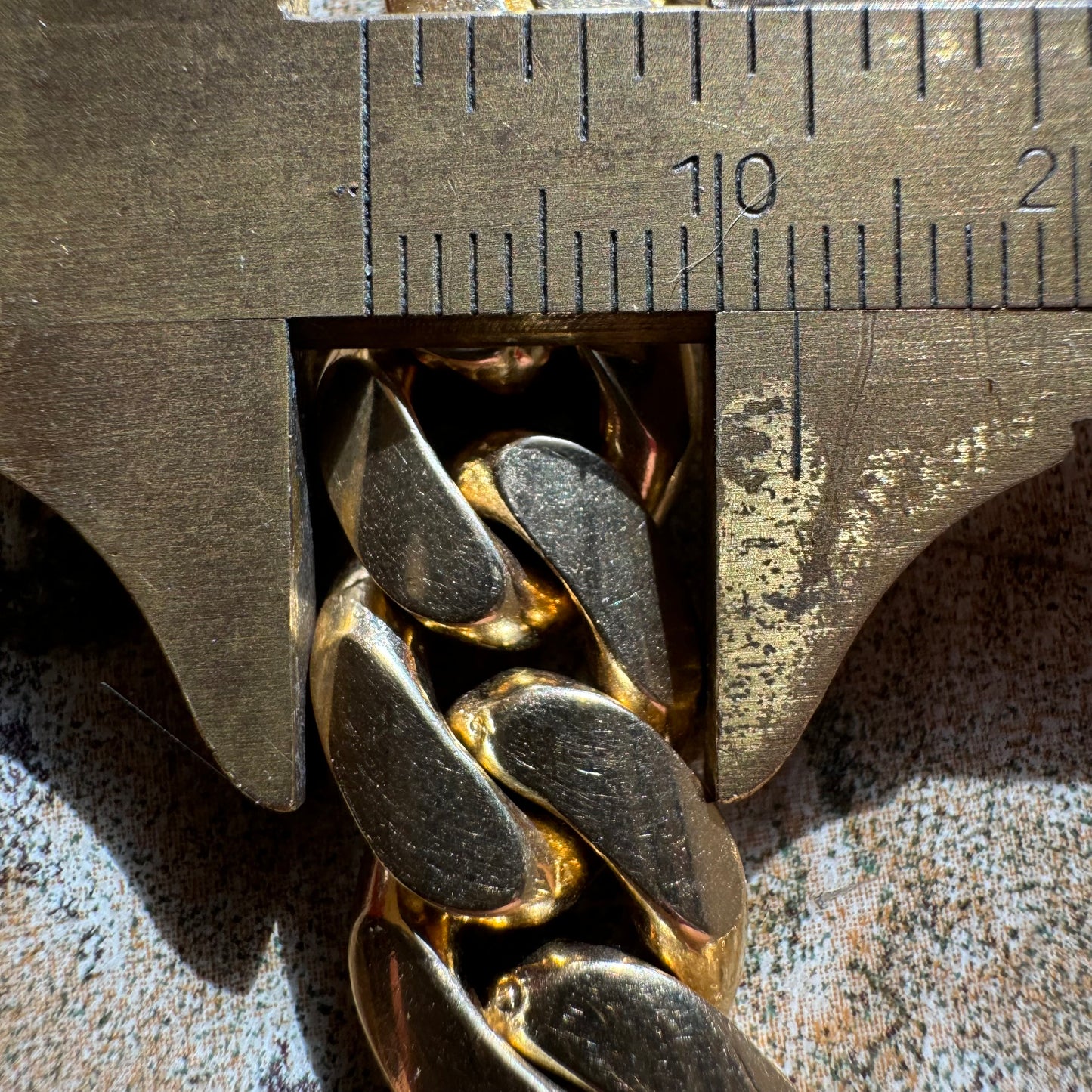 Mid-Century Solid 18k Yellow Gold Super Heavyweight Old School Miami Cuban Link Bracelet (7.75”)