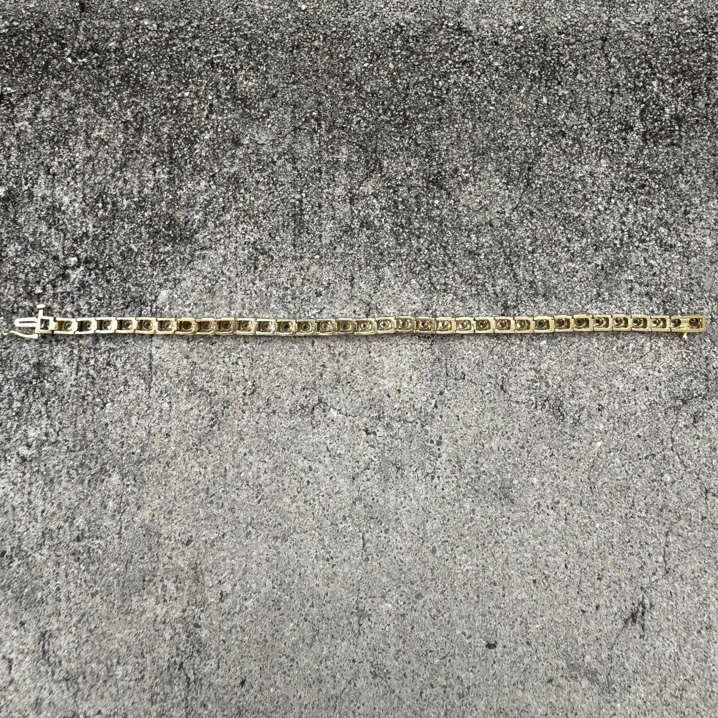 Vintage 5.0ctw Natural Champagne Diamond 14k Gold Tennis Bracelet (7.15”)