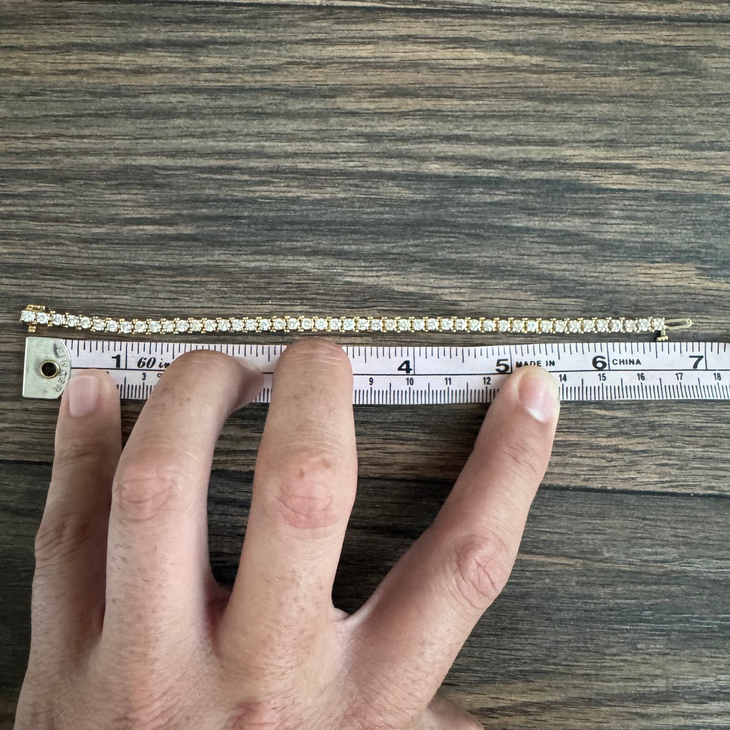 Vintage Solid 14k Yellow Gold 4.0ctw Natural Diamond Tennis Bracelet (6.5”)