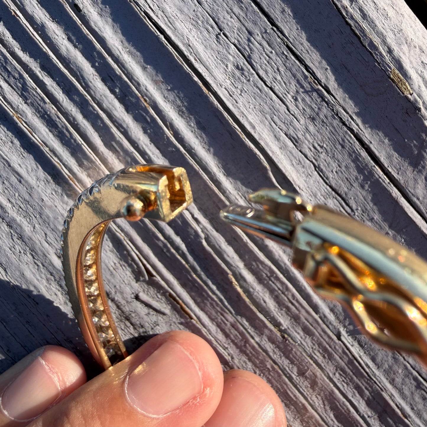 Vintage Solid 14k Yellow Gold 2.0ctw Natural VS Diamond Heavyweight Bangle Bracelet (5.75”-6.5”)