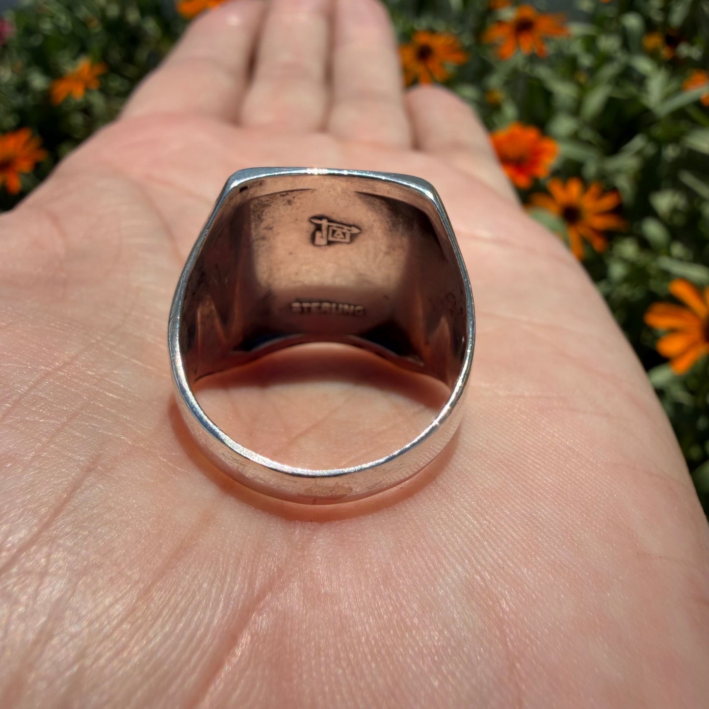 1960’s Bell Trading Post Sterling Silver Thunderbird Signet Ring (10)