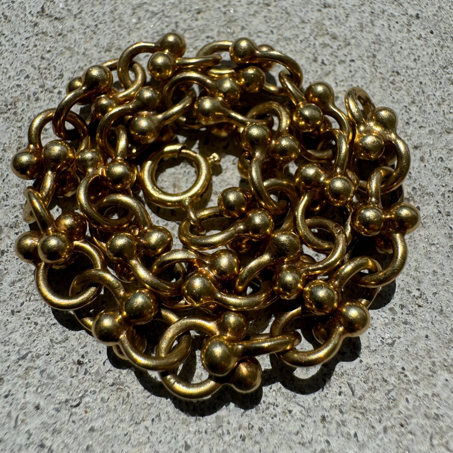 1950’s Solid 18k Yellow Italian Gold Designer Hardwear Horseshoe Link Bracelet (8”)