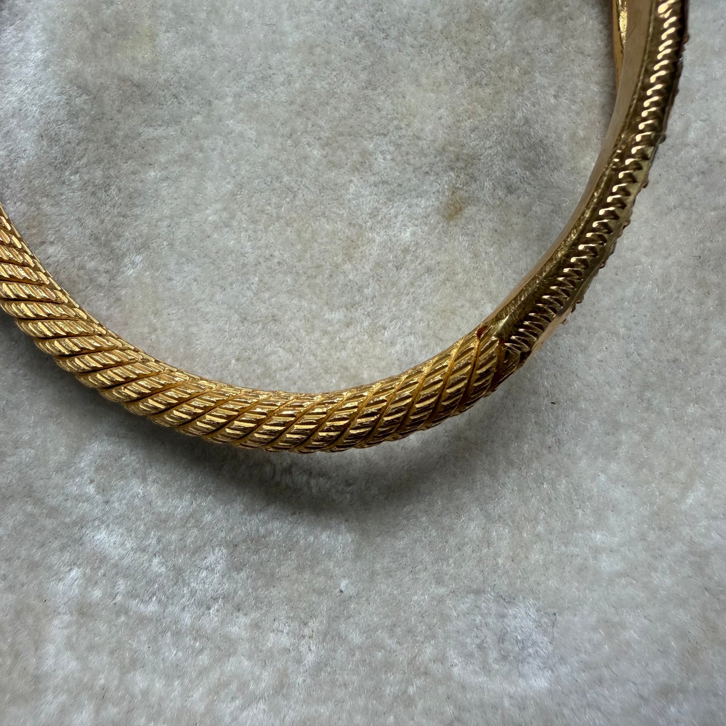 Antique Egyptian Solid 22.5k Yellow Gold Natural Rose Cut Diamond And Ruby Snake Bangle Bracelet (6.5”-8”)