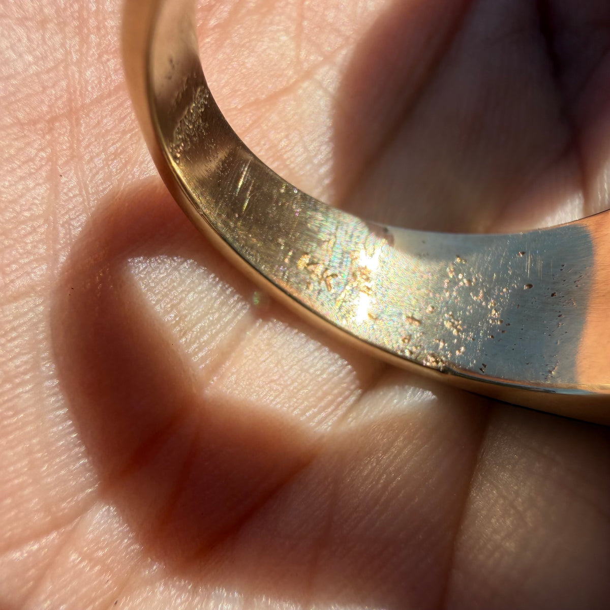 Vintage Solid 14k Yellow Gold Native Southwestern Artist Signed “Gay” Opal And Lapis Inlaid Signet Ring (10.5)