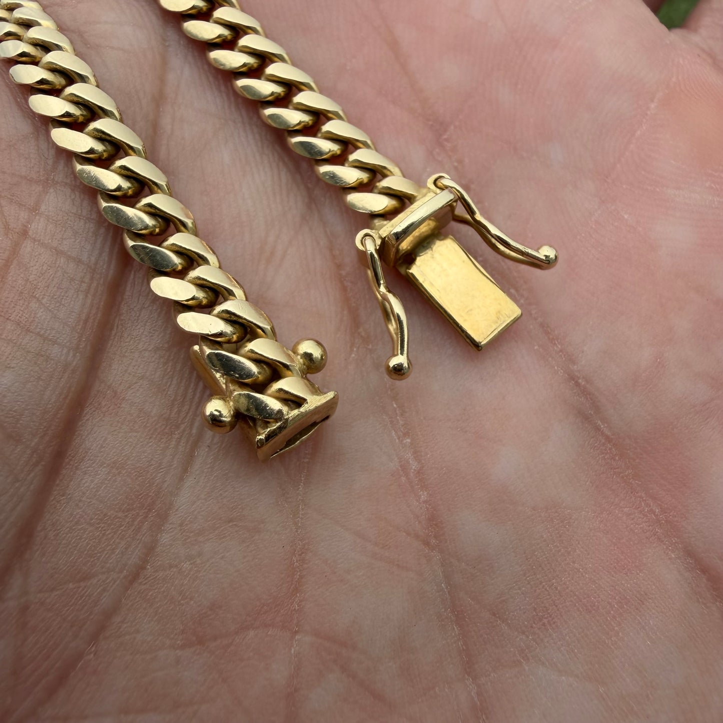 Vintage Solid 14k Yellow Gold Heavyweight Miami Cuban Link Necklace (18”)