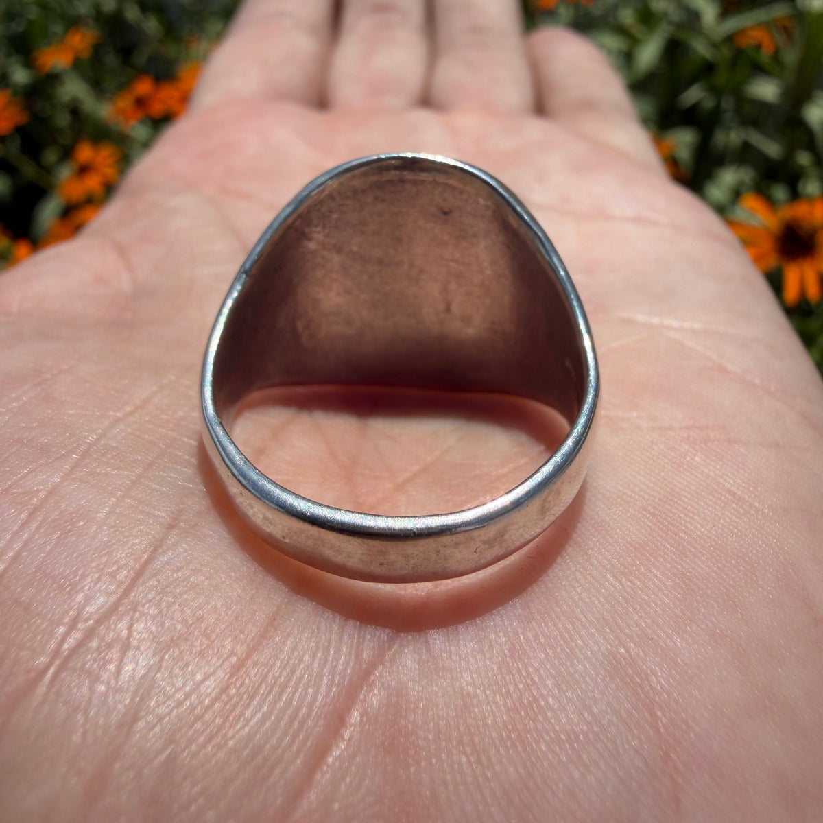 Mid-Century Sterling Silver Skull Signet Ring (13)
