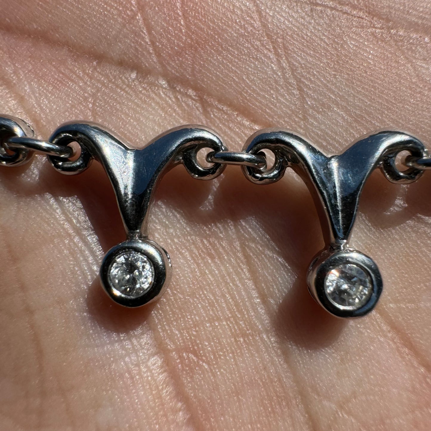 Vintage Solid 14k White Gold 2.70ctw Natural Diamond Drop Necklace (16.25”)