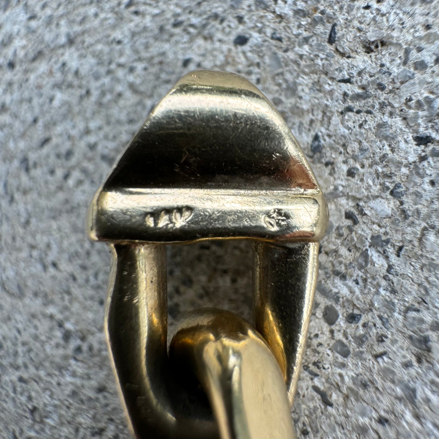 Vintage Solid 14k Yellow Gold Heavyweight Knife-Edged “Biker Chain” Anchor Link Bracelet (8”)