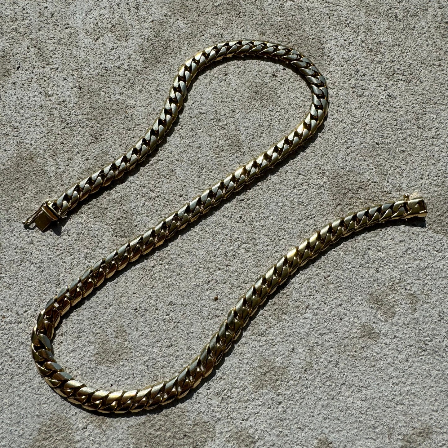 Vintage Solid 14k Yellow Gold Heavyweight Miami Cuban Necklace (20.25”)