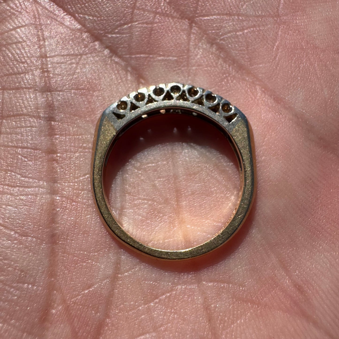 Circa 1930’s Solid 14k Gold 1.50ctw Natural Old Euro Cut Diamond Engagement & Wedding Ring Set (6.5)