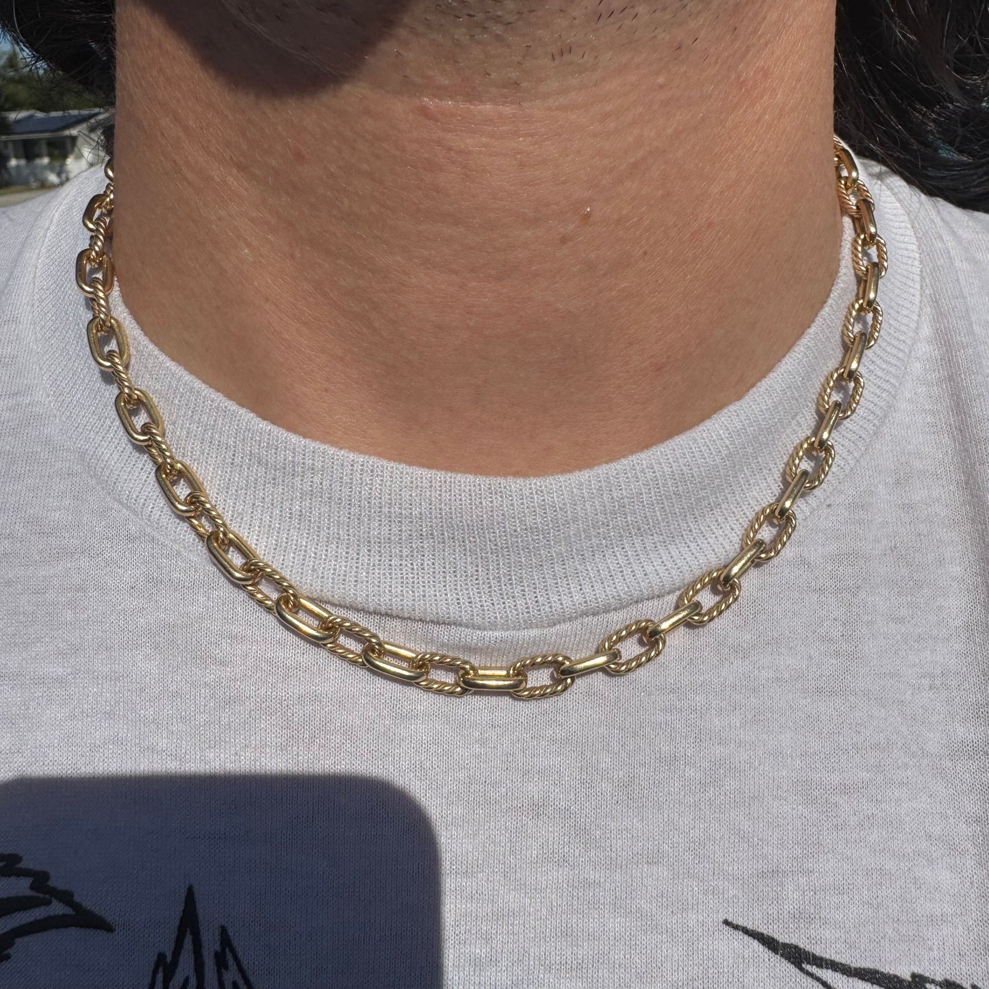 Vintage David Yurman Solid 18k Yellow Gold Madison Chain Necklace (18”)