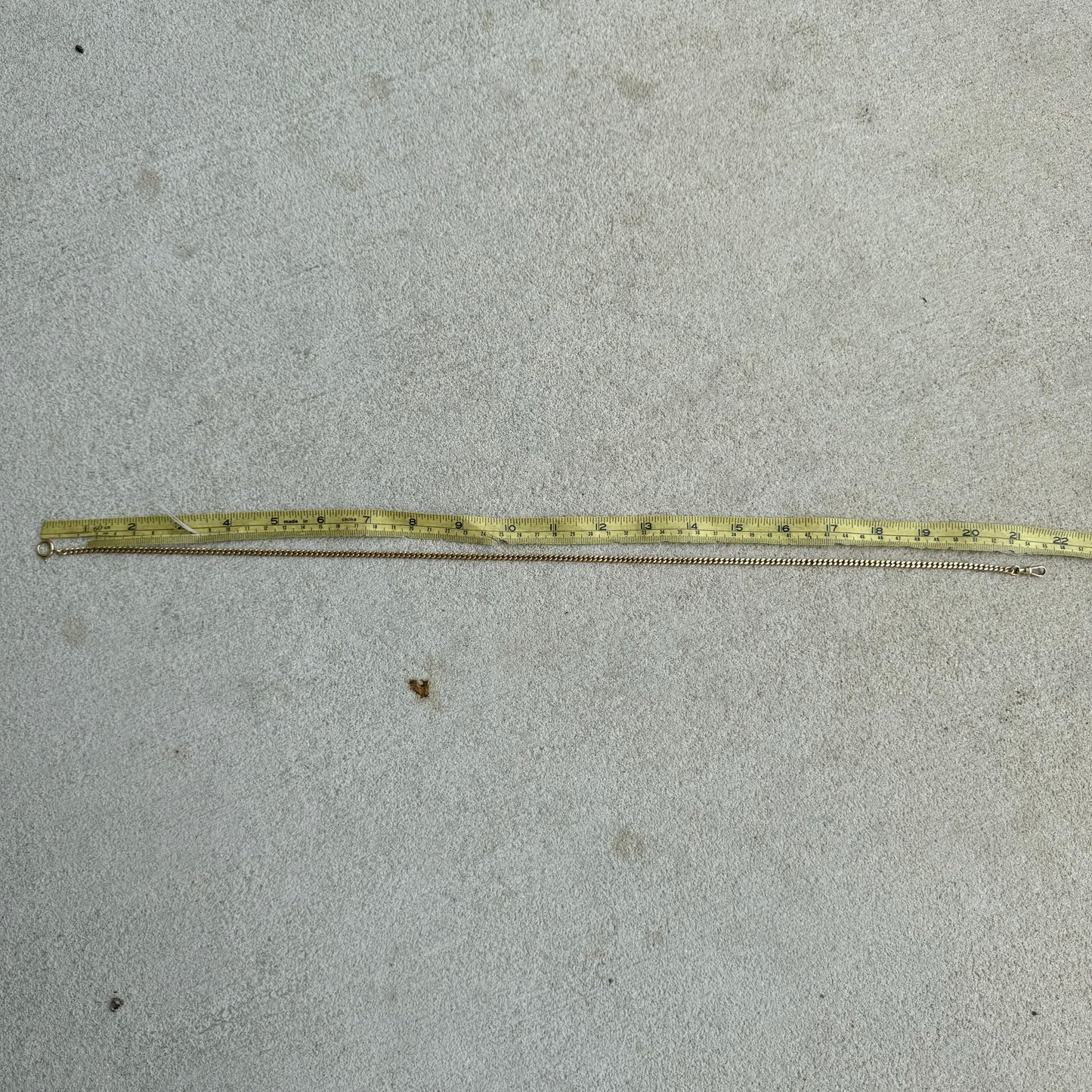 Dated 1924 Solid 14k Yellow Gold Cuban Curb Link Watch Chain Necklace (21.5”)
