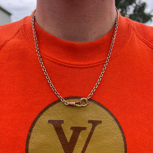 Victorian Solid 12k Rose Gold Watch Chain Necklace (20.5”)