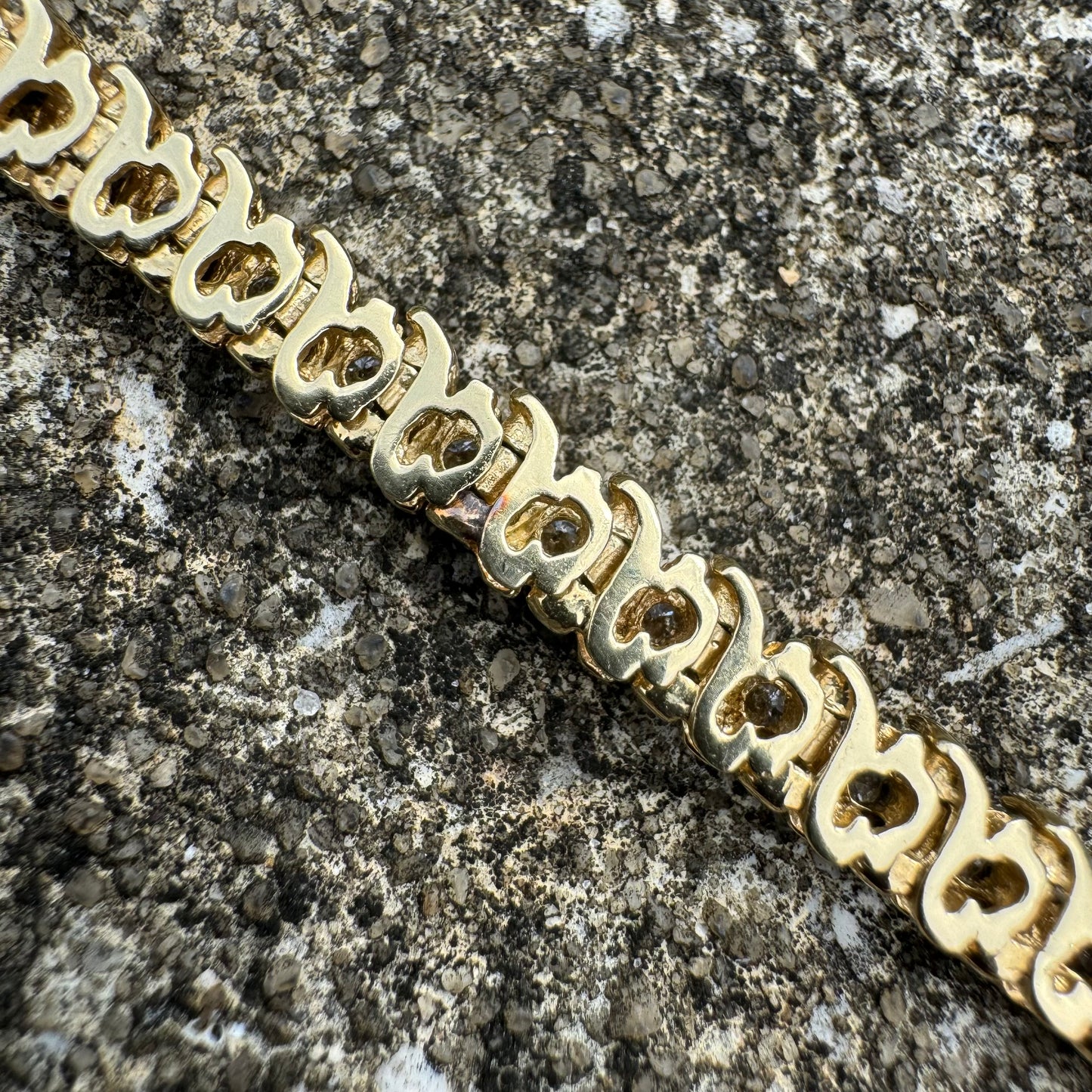 Vintage 2.25CTW Natural Diamond 14k Yellow Gold S-Link Tennis Bracelet (7.15”)