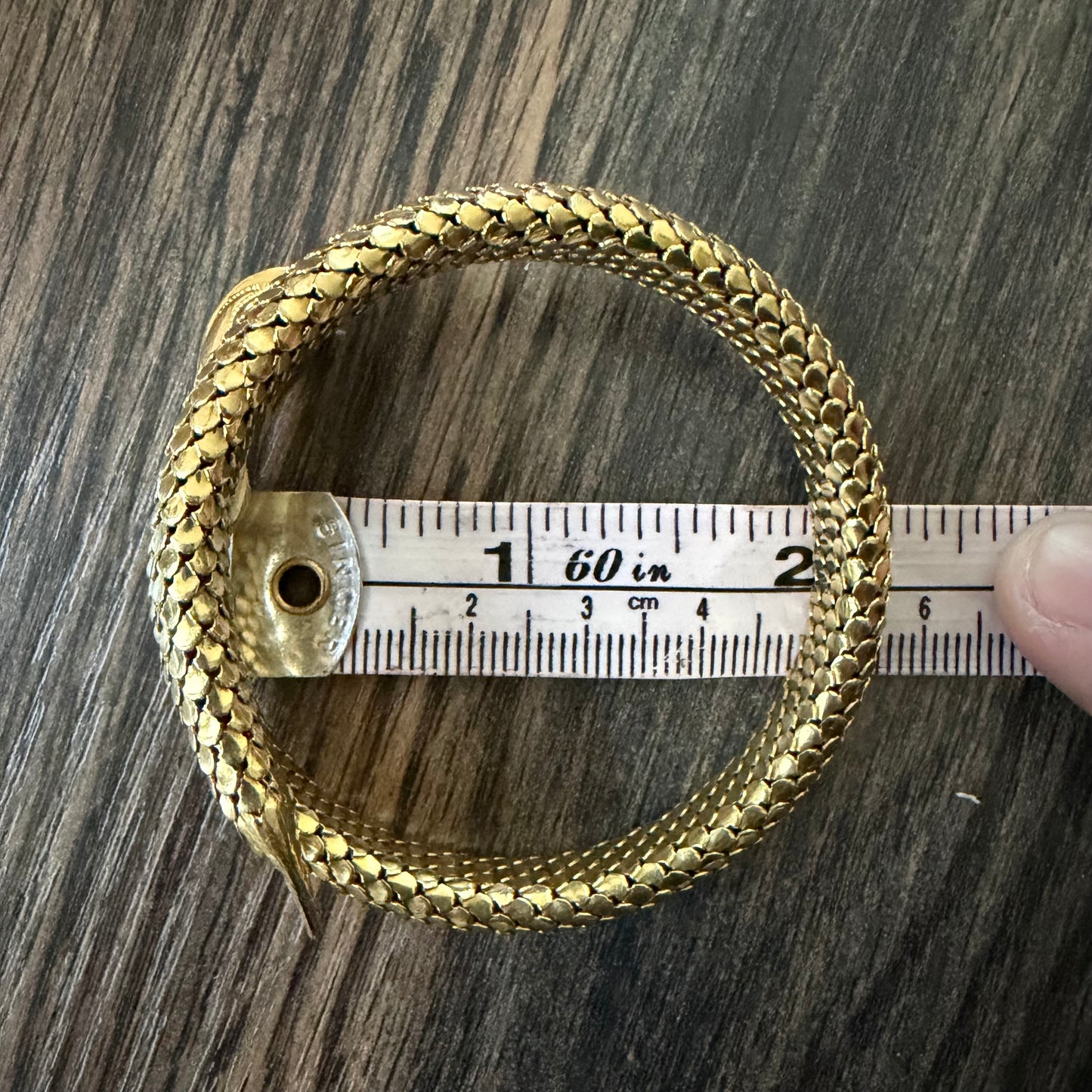 Circa 1940’s Italian Designer 18k Yellow Gold Flexible Mesh Heavyweight Snake Bracelet (6”-7.75”)