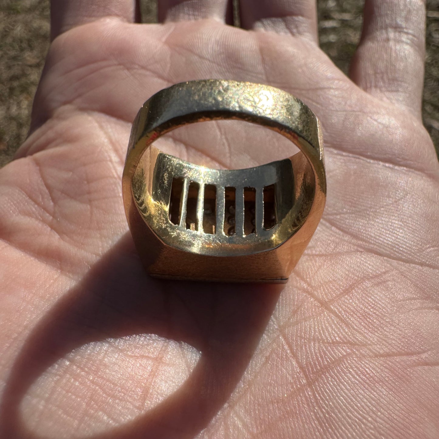 1970’s Custom Handcrafted Solid 14k Yellow Gold .50ctw Natural Diamond Spinning Dice Ring (8.25)
